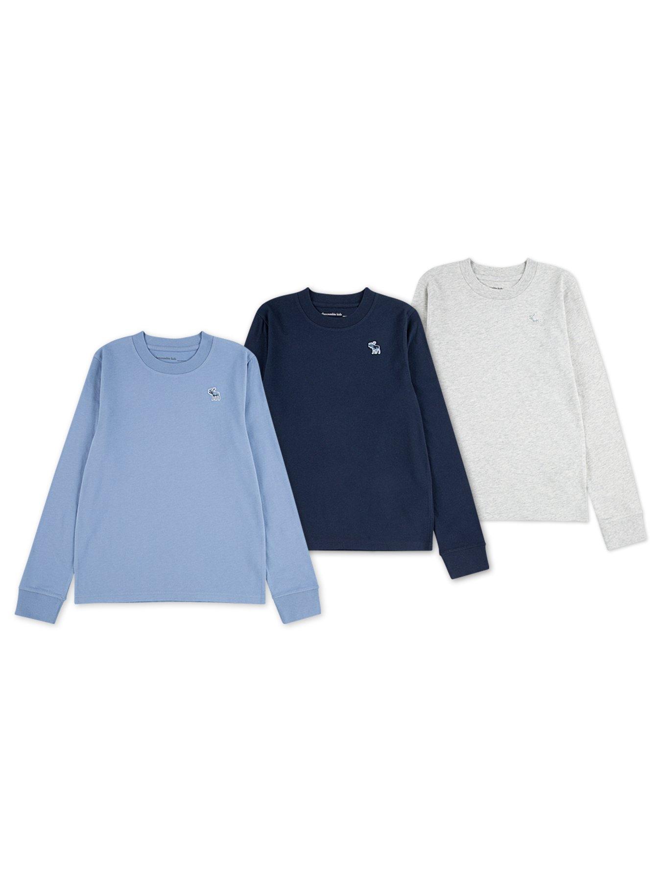 undefined Boys 3 Pack Long Sleeve T-Shirts - Blue