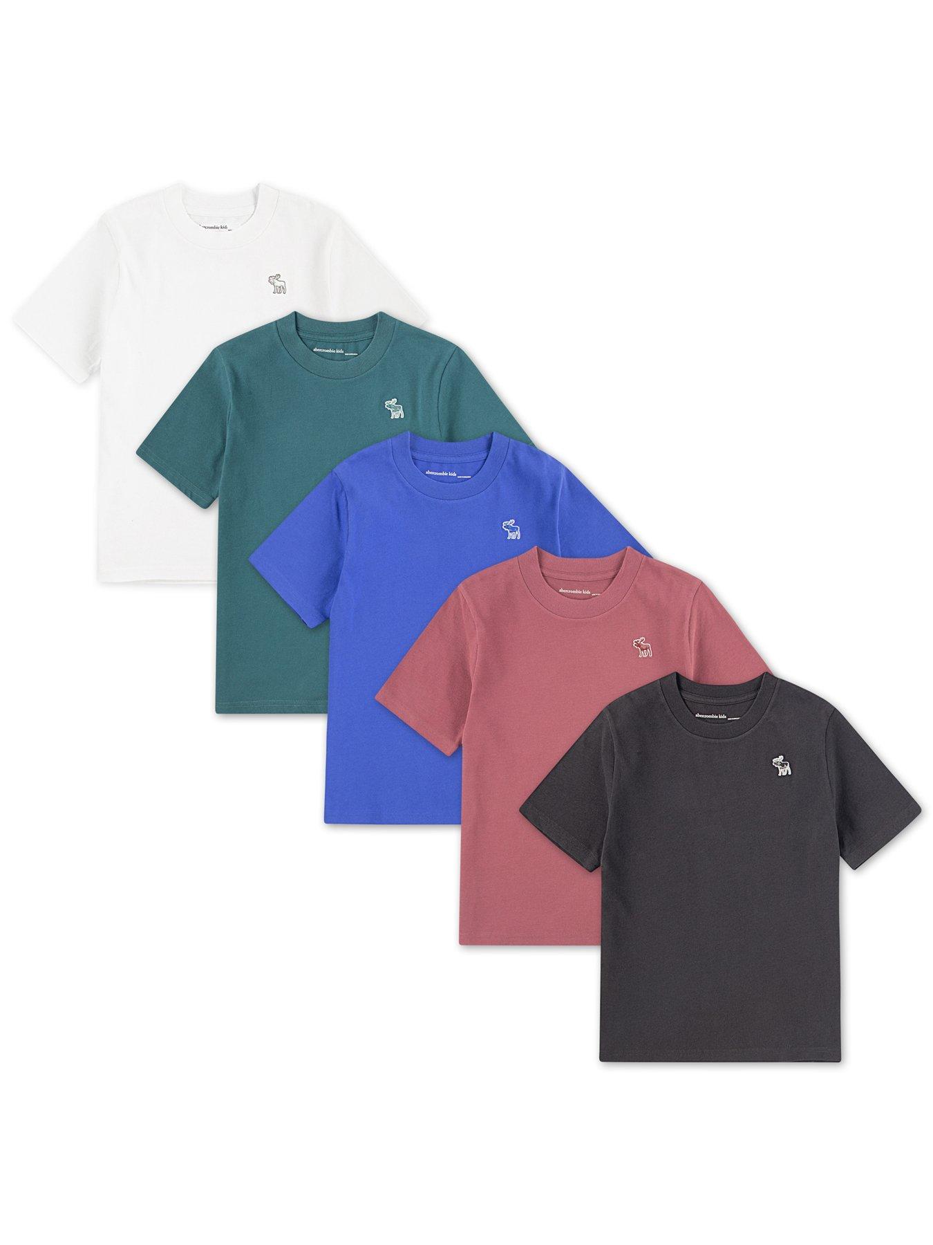 Abercrombie & Fitch: Boys 5 Pack Short Sleeve T-Shirts - Black