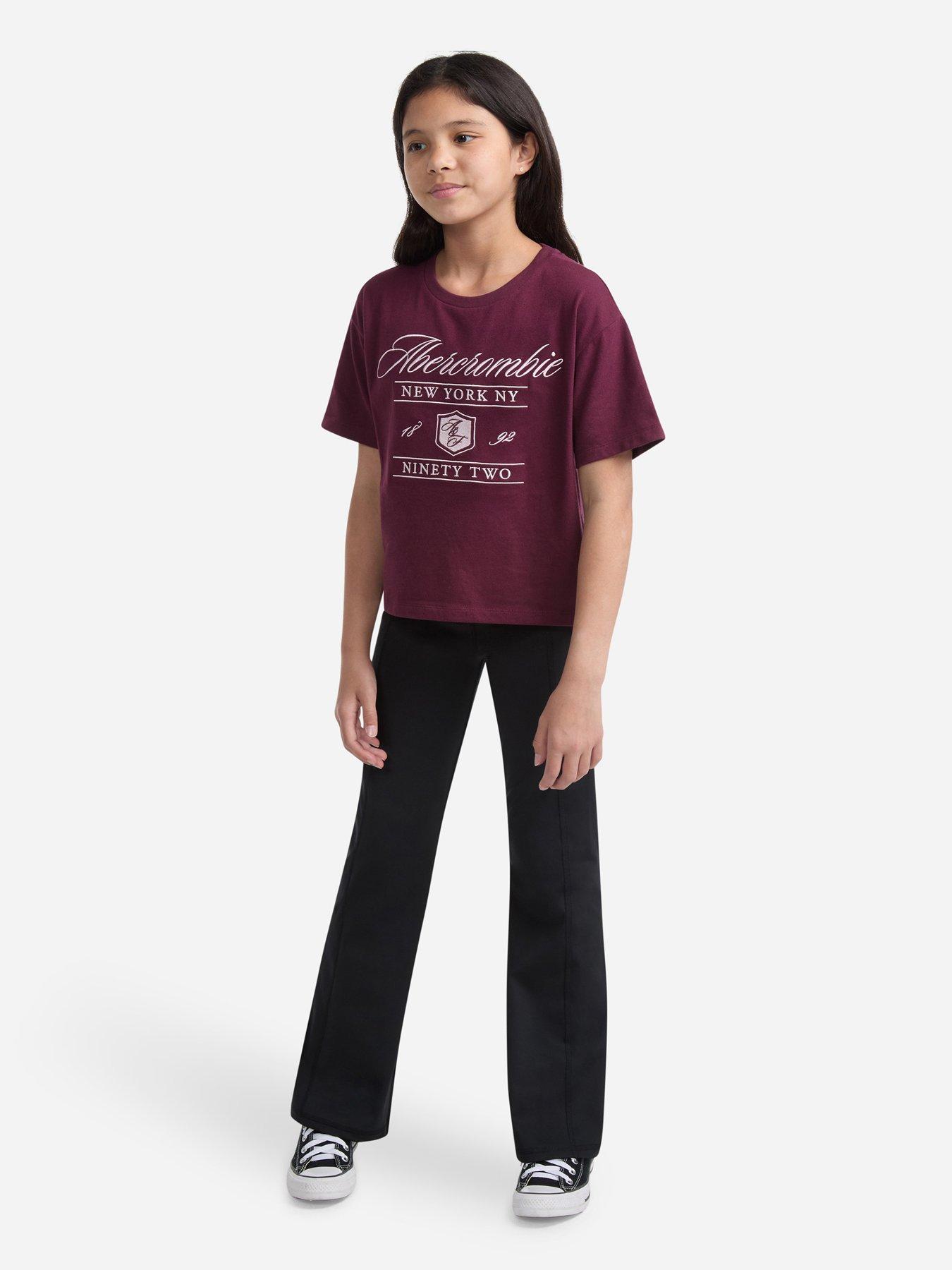 Abercrombie & Fitch Girls Anf Crest Boxy Short Sleeve T-shirt - Red