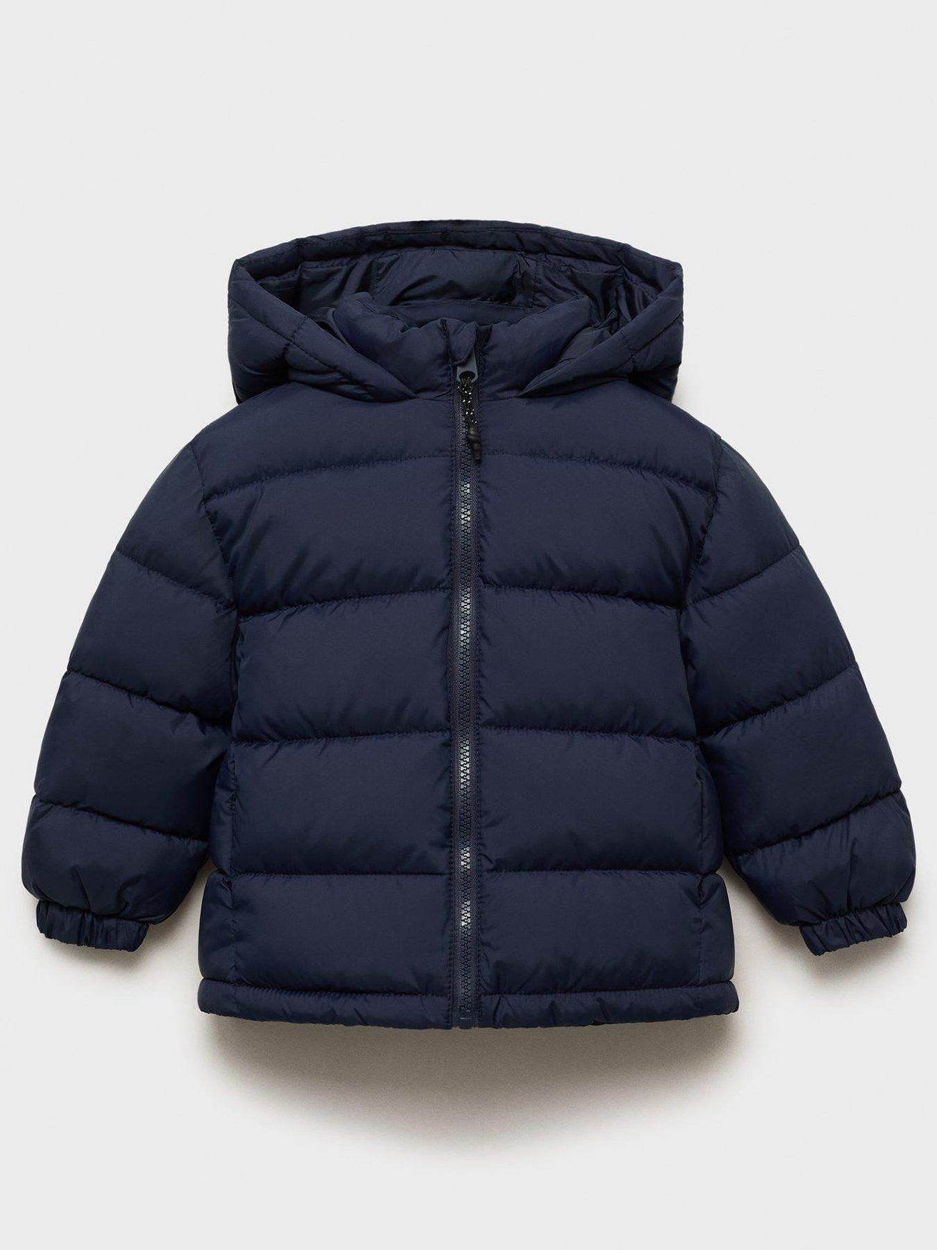 undefined Younger Boys Padded Hooded Coat - Navy