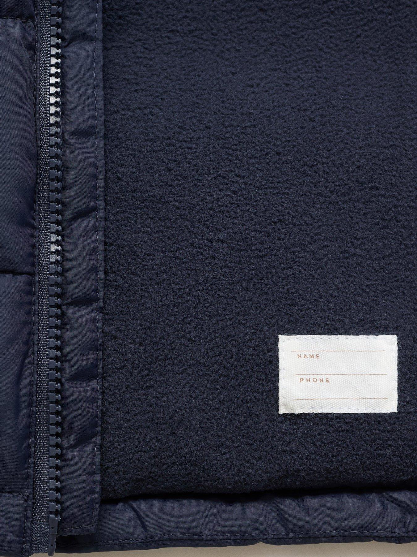 Image 3 of 4 of Mango Younger Boys Padded Hooded Coat - Navy
