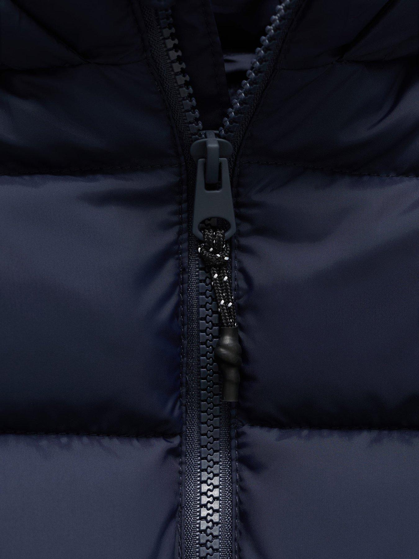 Image 4 of 4 of Mango Younger Boys Padded Hooded Coat - Navy