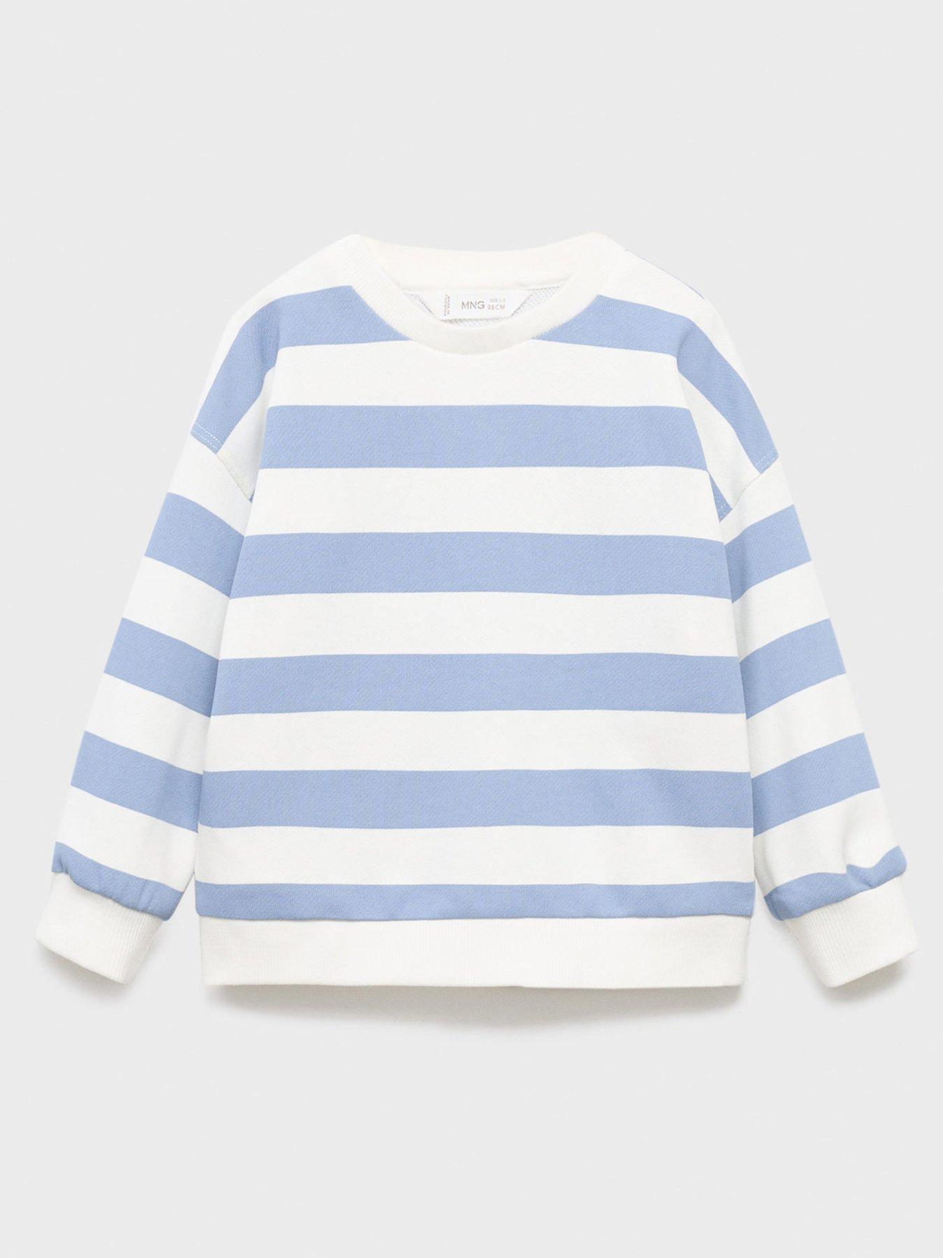 undefined Younger Boys Striped Sweat - Blue