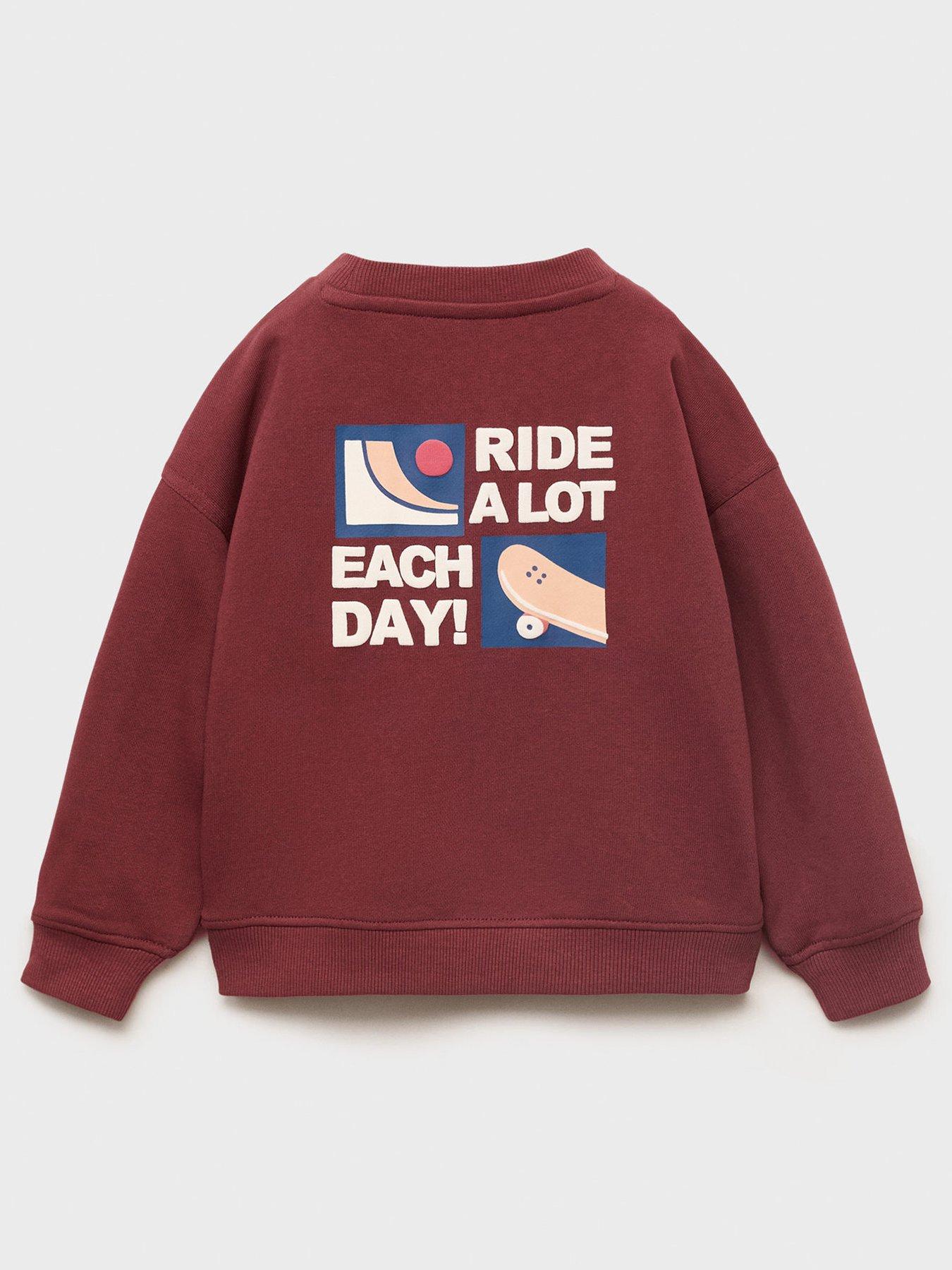 Mango Younger Boys Weekend Back Print Sweat - Red