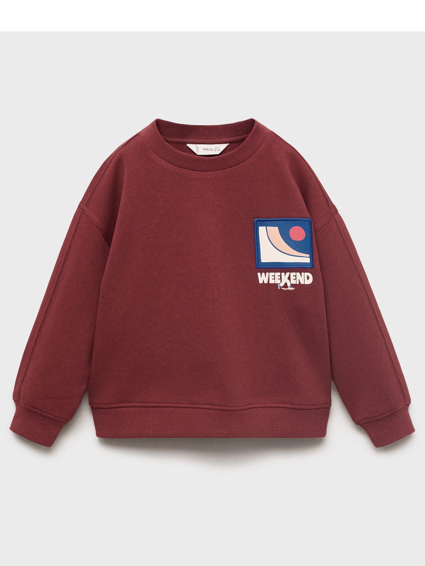 undefined Younger Boys Weekend Back Print Sweat - Red
