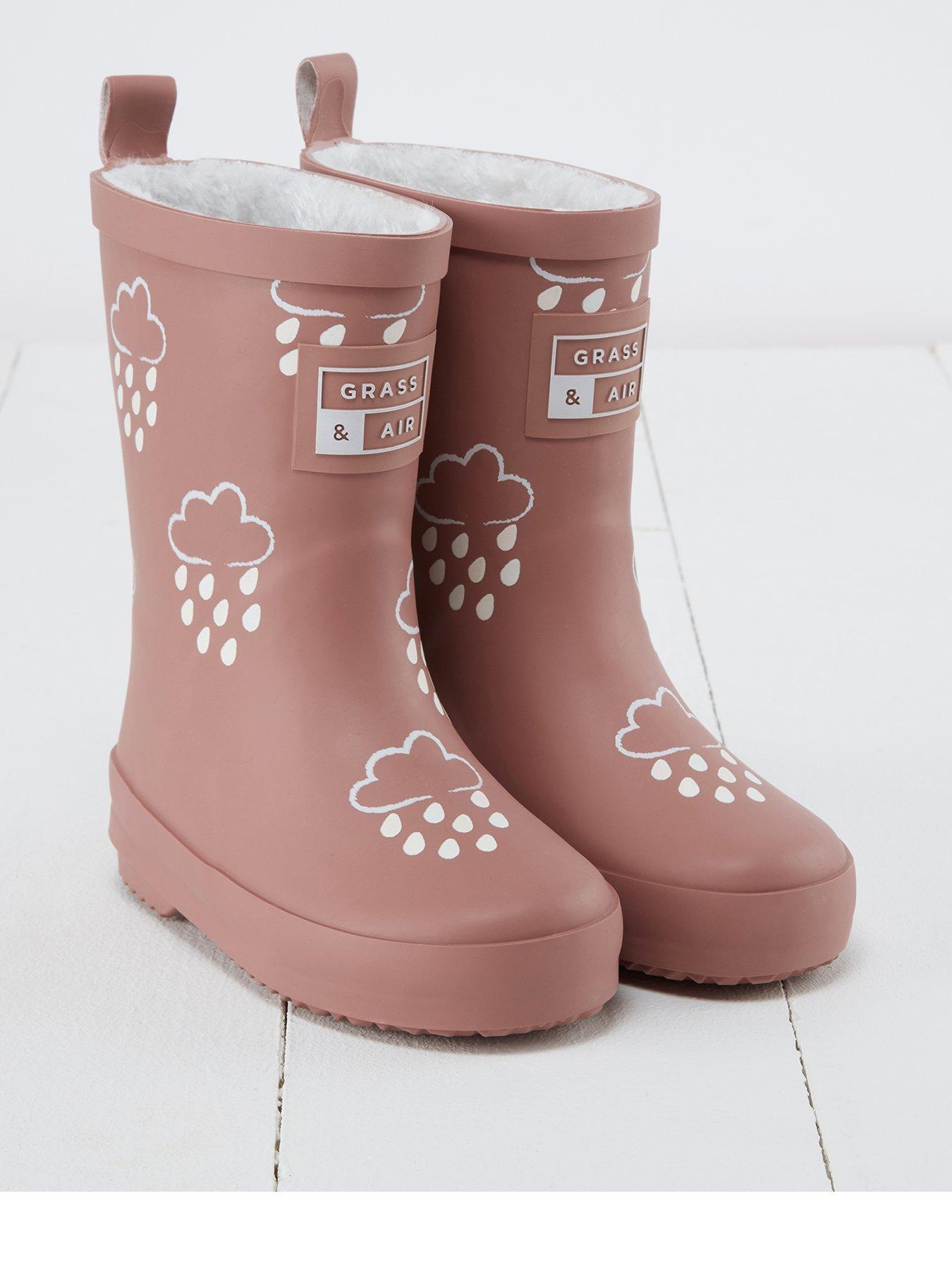 Grass & Air Infant/Junior Colour-Revealing Winter Wellies - Pink