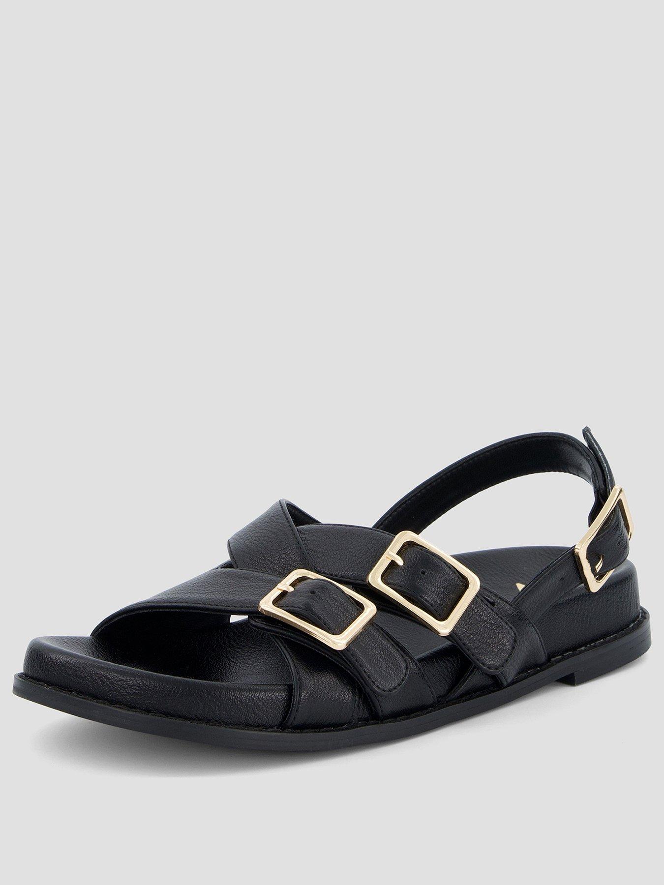 Image 2 of 5 of The Very Collection Double Buckle Footbed Sandal - Brown