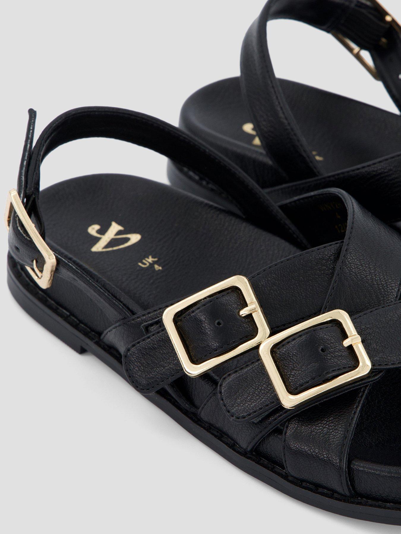 Image 5 of 5 of The Very Collection Double Buckle Footbed Sandal - Brown