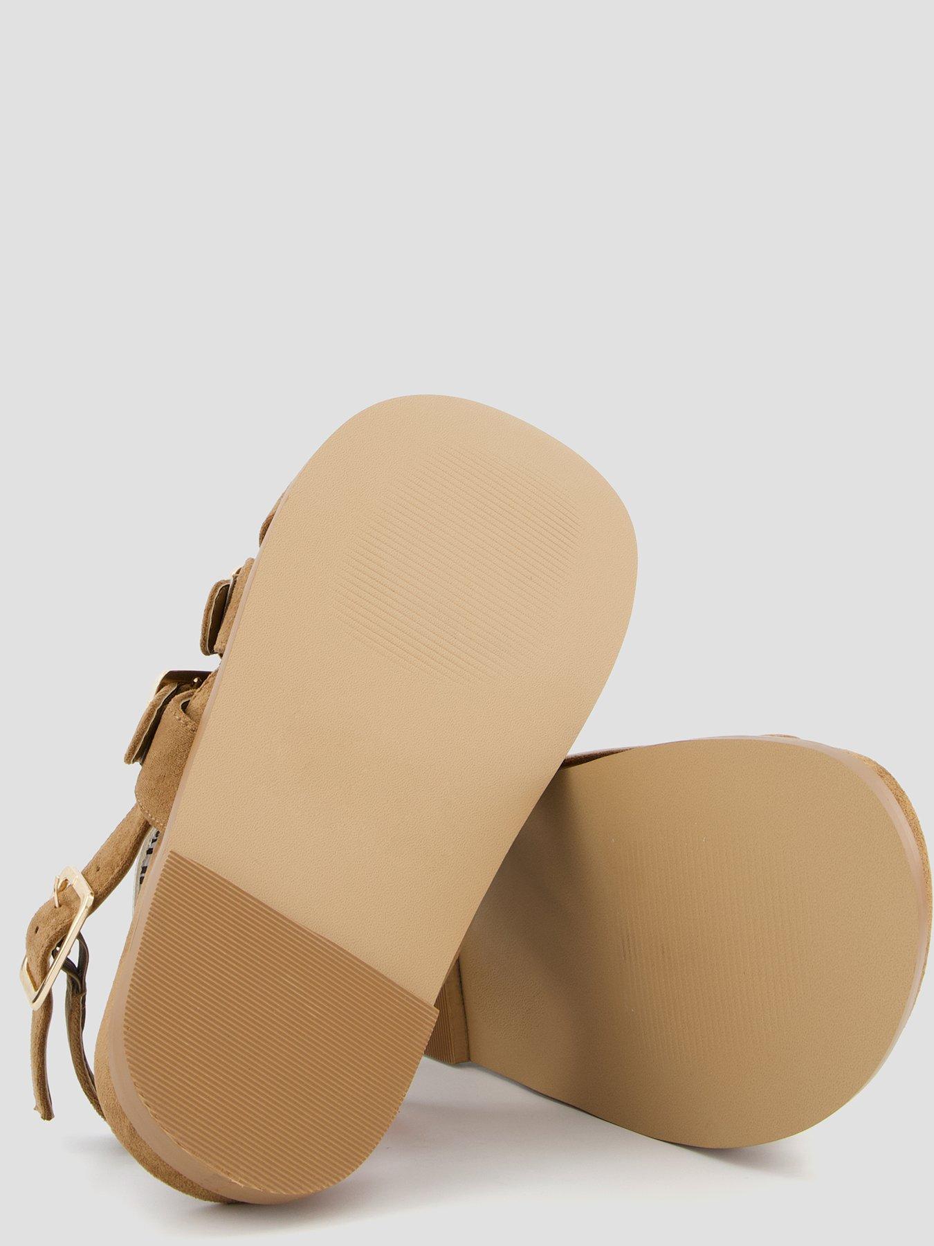Image 4 of 6 of The Very Collection Double Buckle Footbed Sandal - Brown