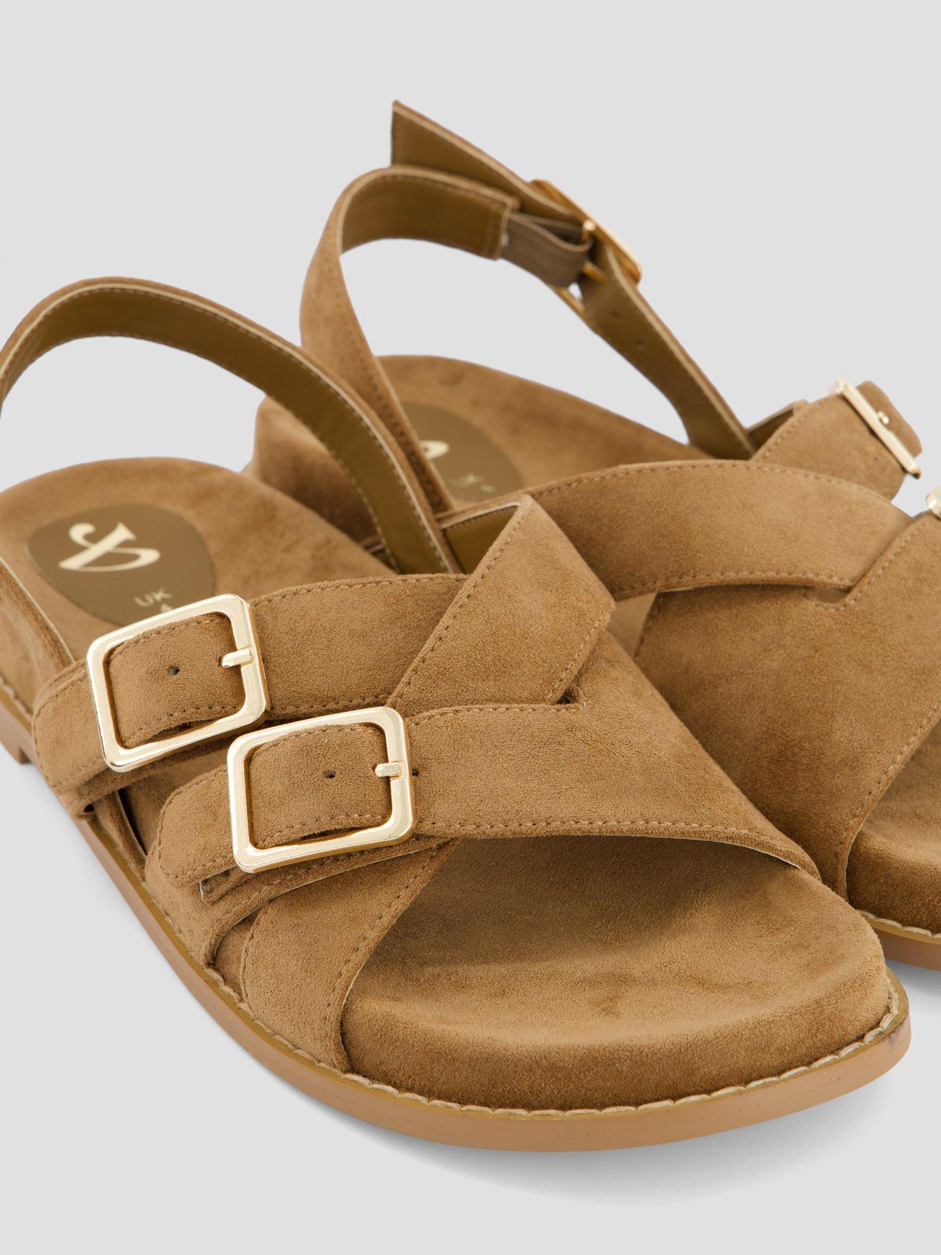 Image 5 of 6 of The Very Collection Double Buckle Footbed Sandal - Brown