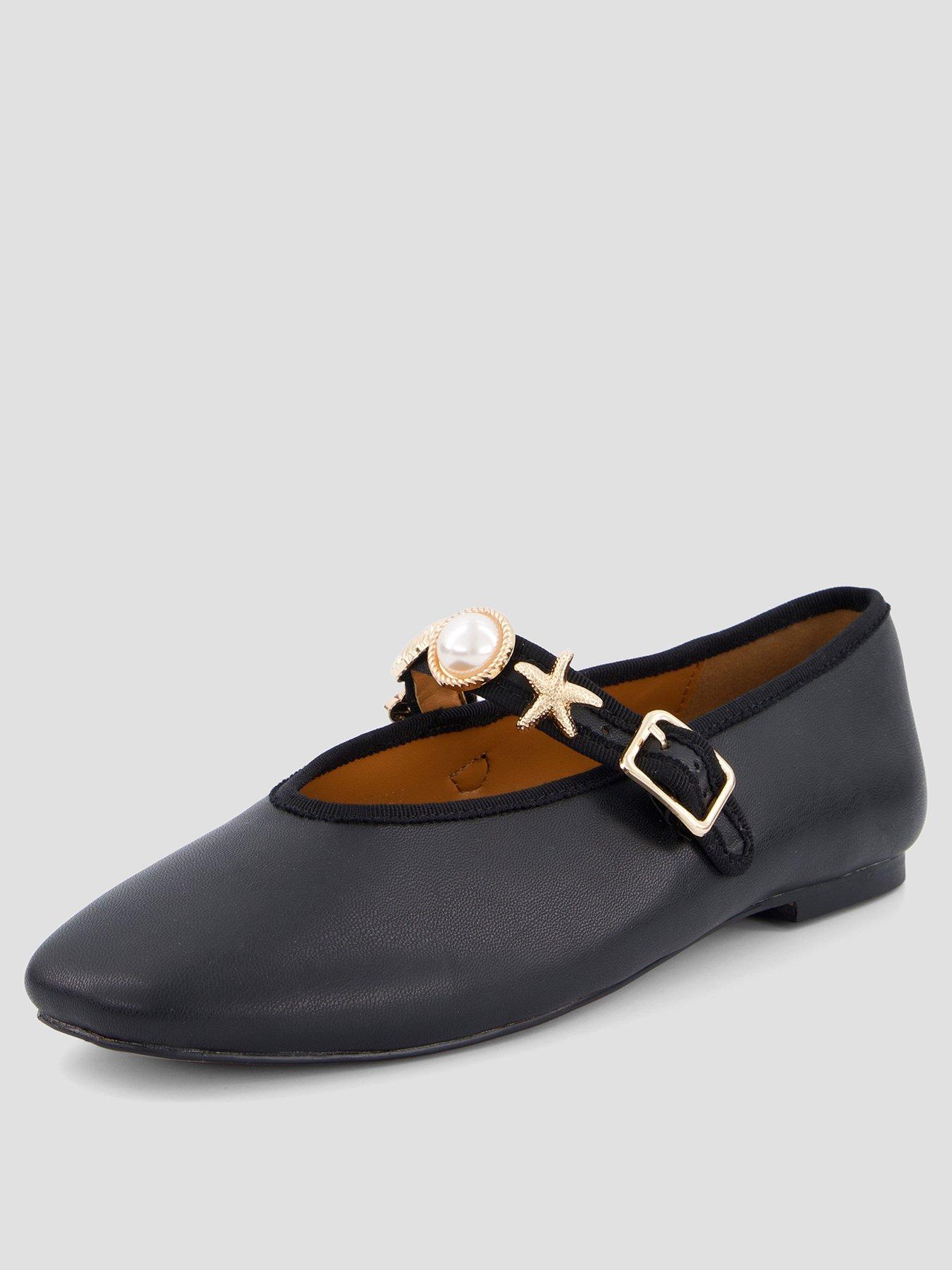 Image 2 of 7 of The Very Collection Beaded Ballet Flat Shoe - Black