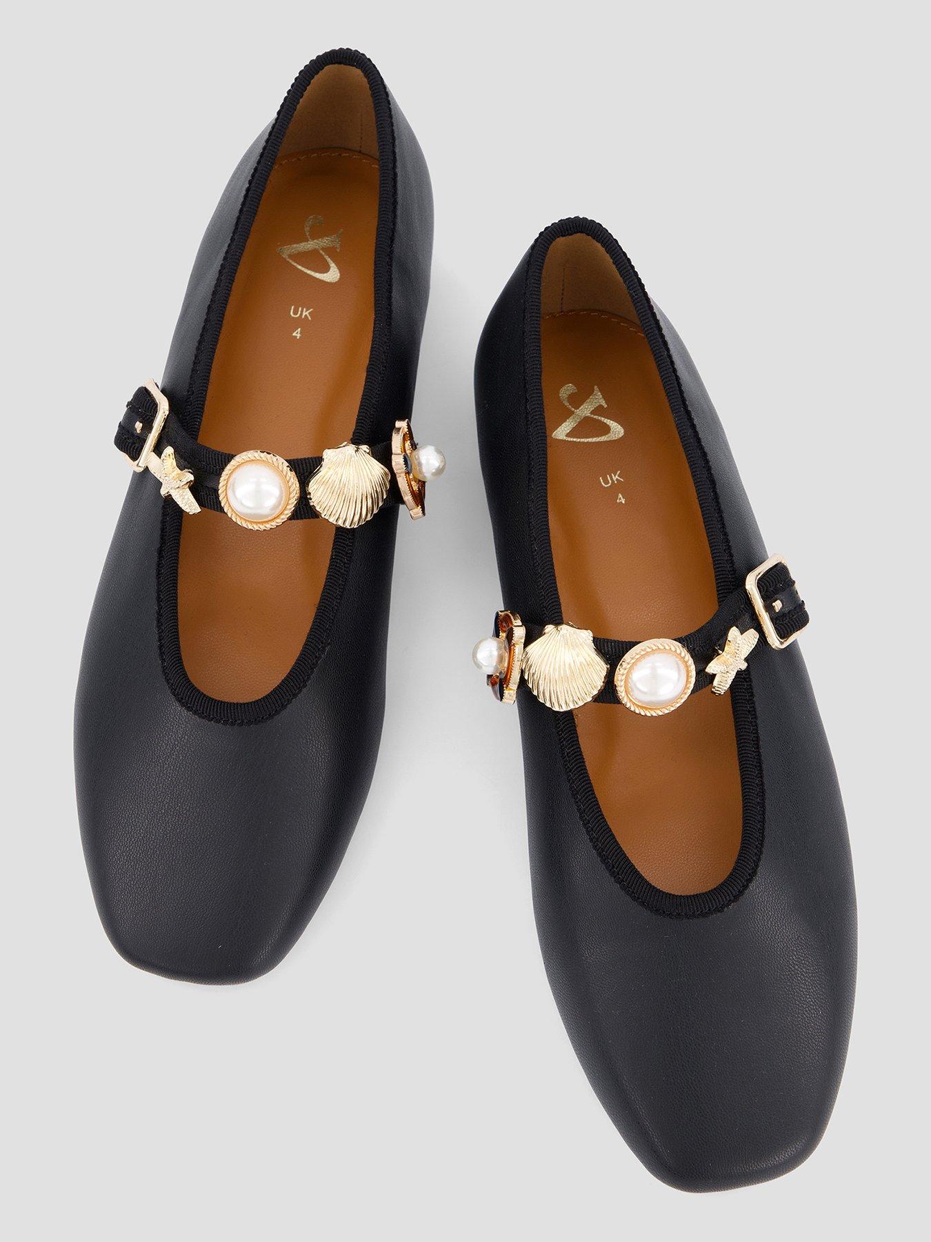 Image 3 of 7 of The Very Collection Beaded Ballet Flat Shoe - Black