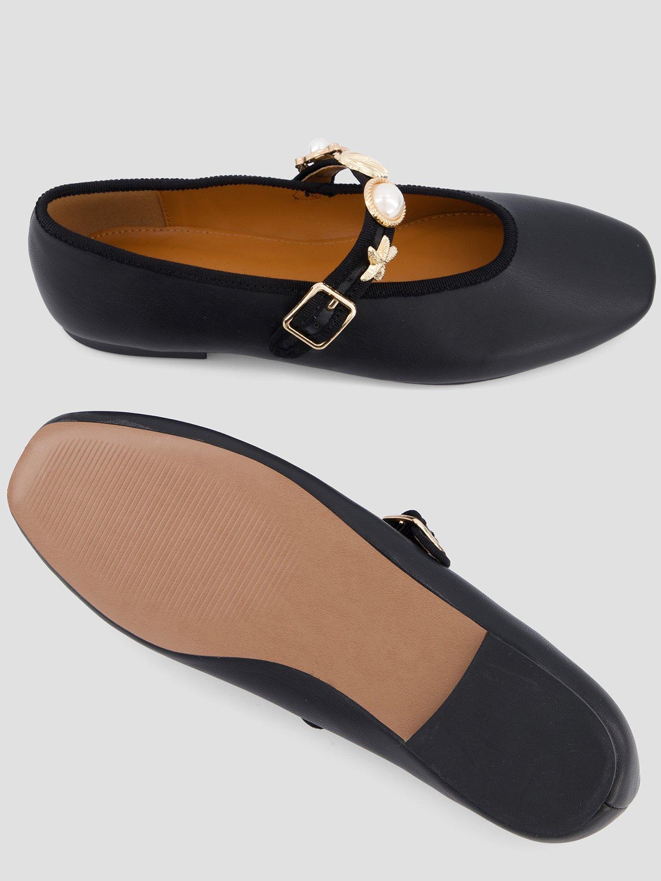 Image 4 of 7 of The Very Collection Beaded Ballet Flat Shoe - Black