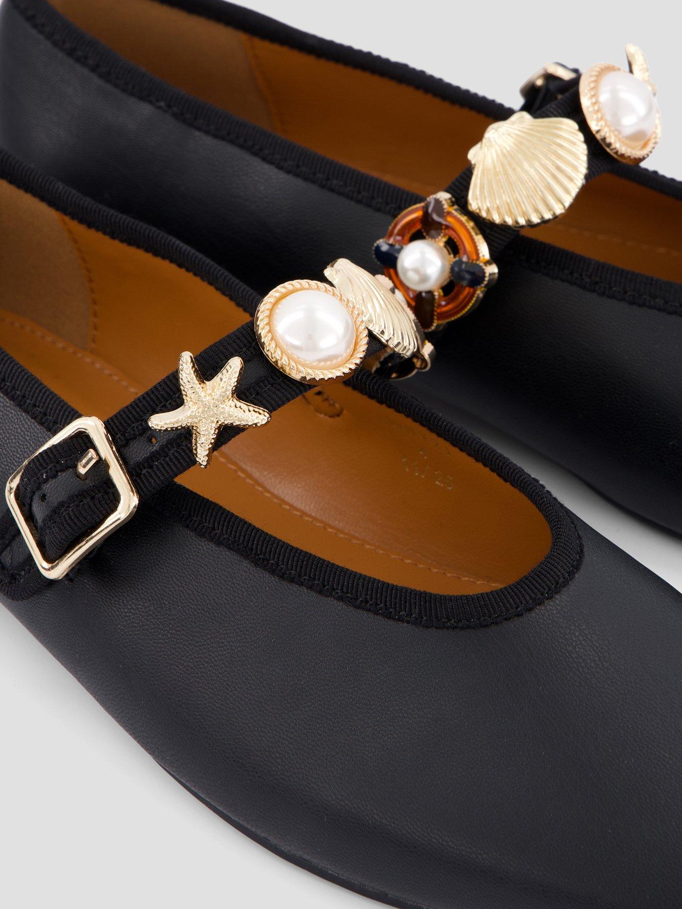 Image 5 of 7 of The Very Collection Beaded Ballet Flat Shoe - Black