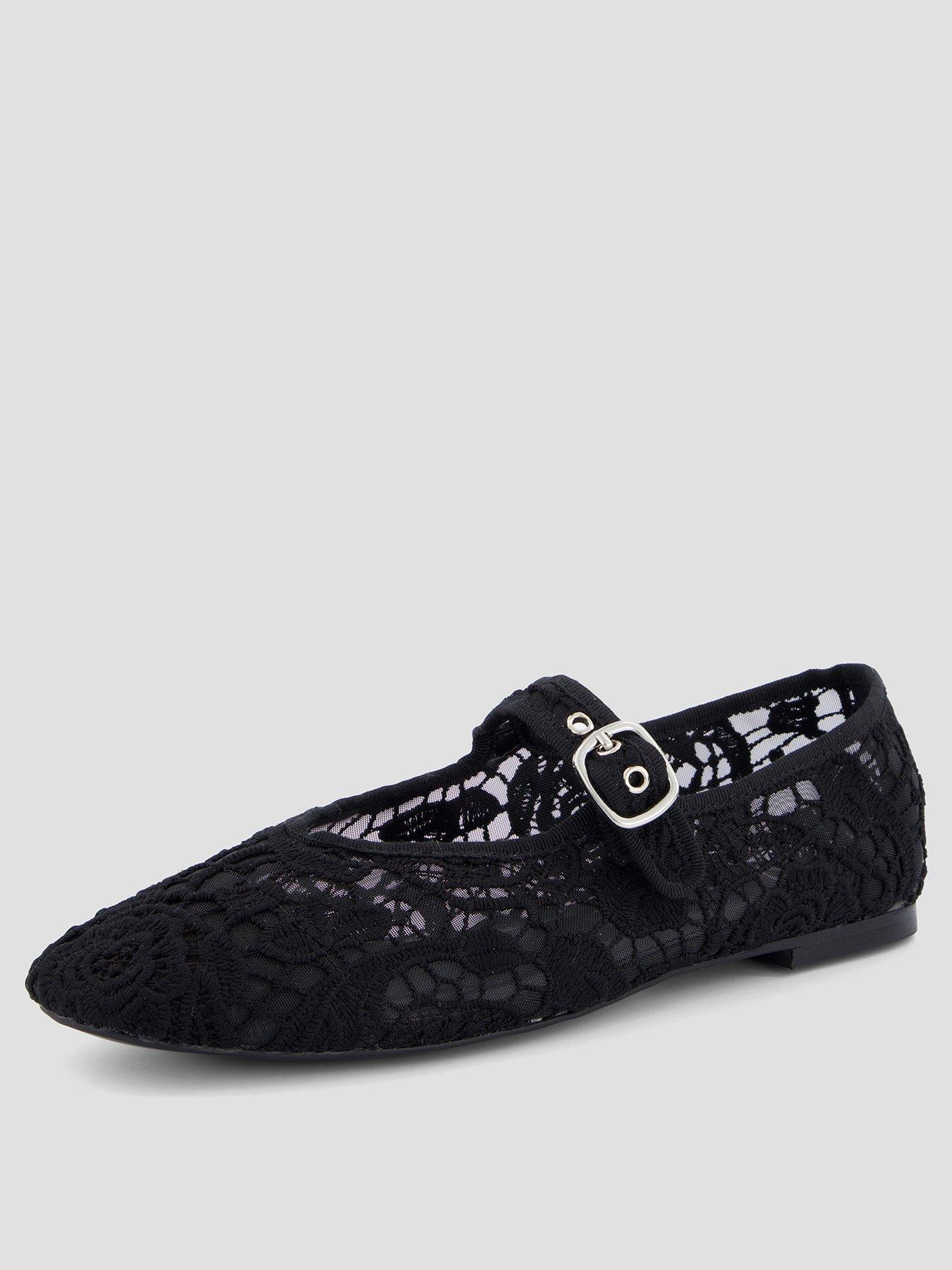 Image 2 of 7 of The Very Collection Lace Ballet Flat Shoe - Black
