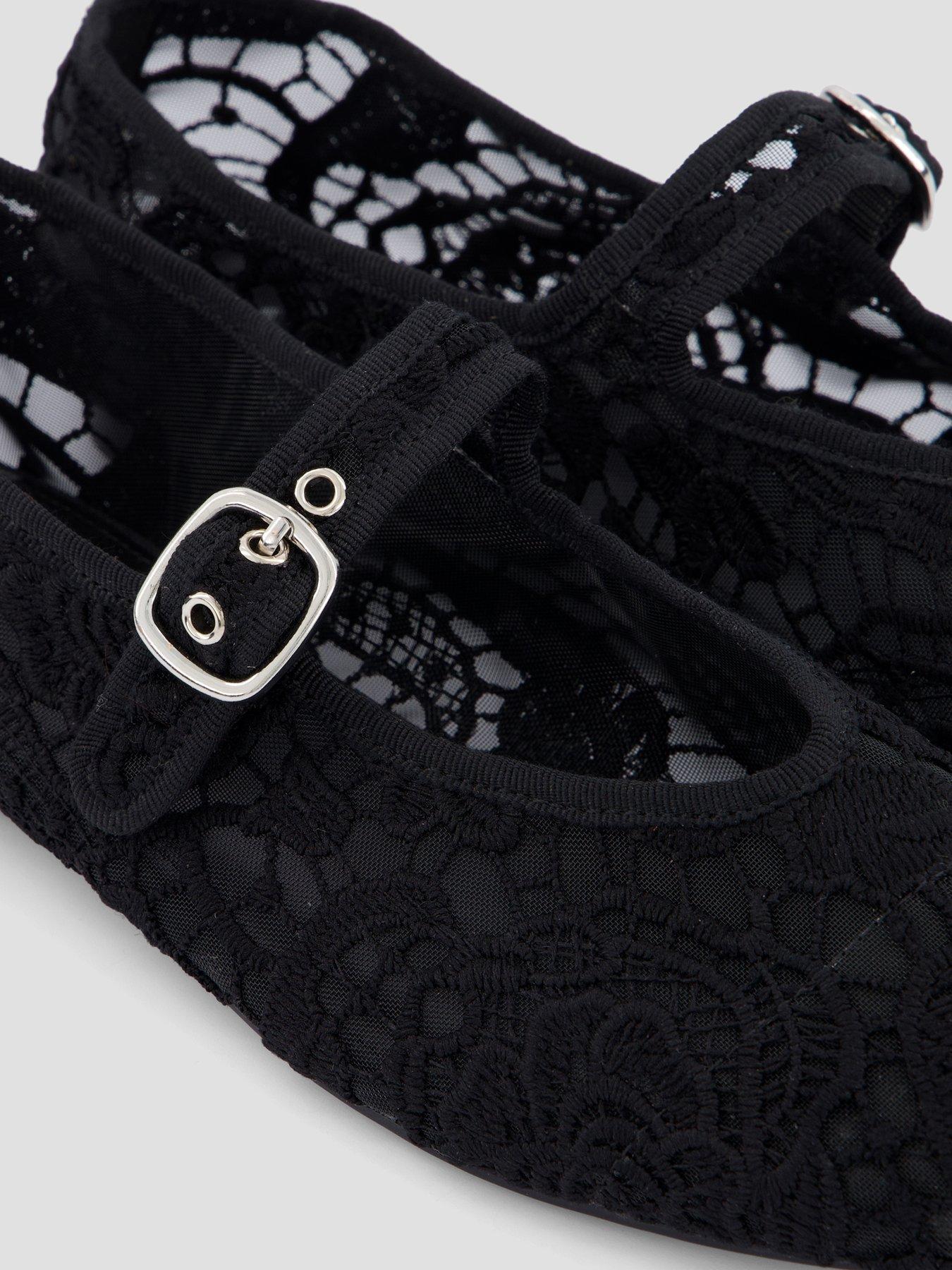 Image 5 of 7 of The Very Collection Lace Ballet Flat Shoe - Black