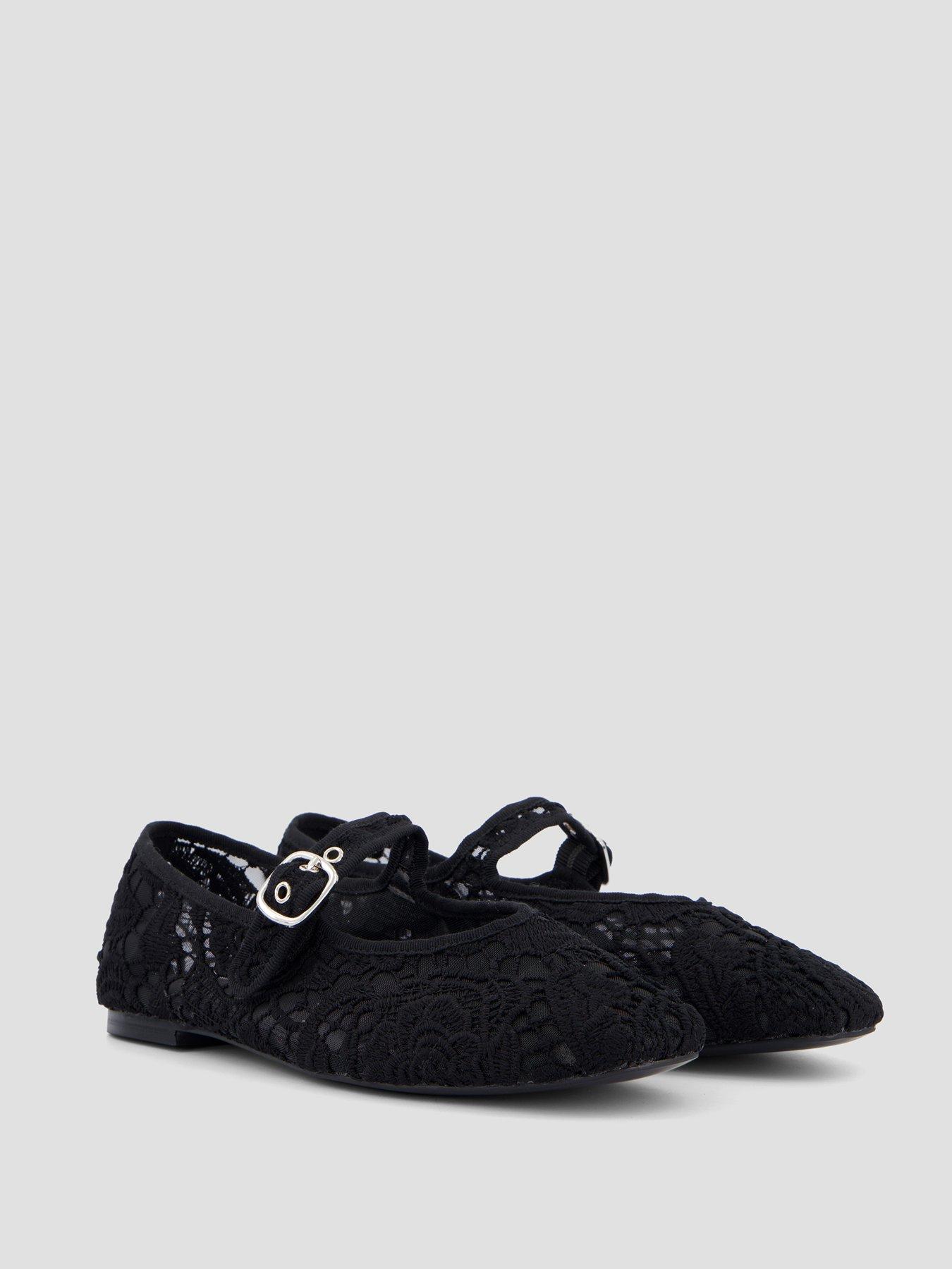 Image 6 of 7 of The Very Collection Lace Ballet Flat Shoe - Black