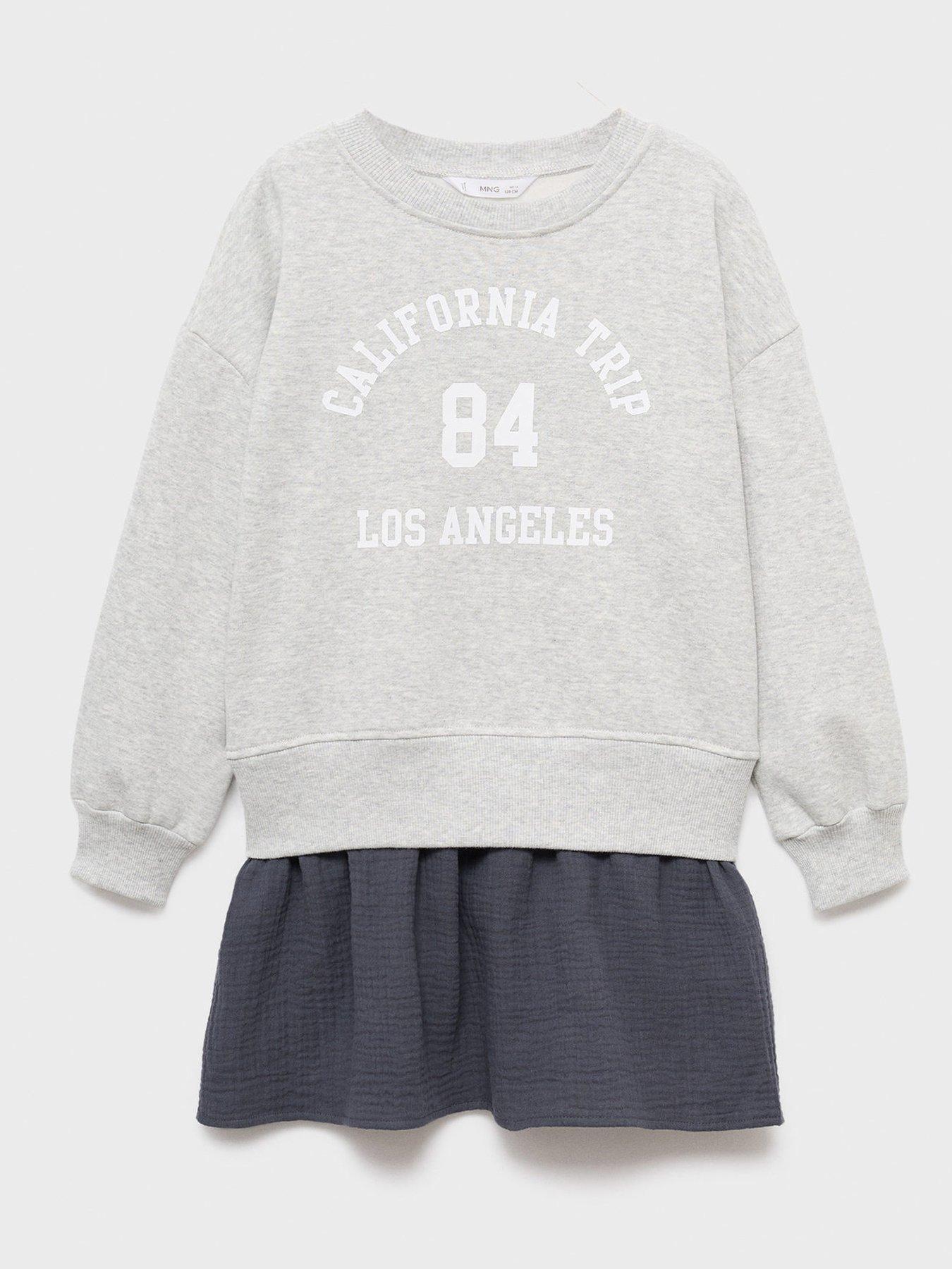 Mango Girls 2 In 1 California Sweat Dress - Grey