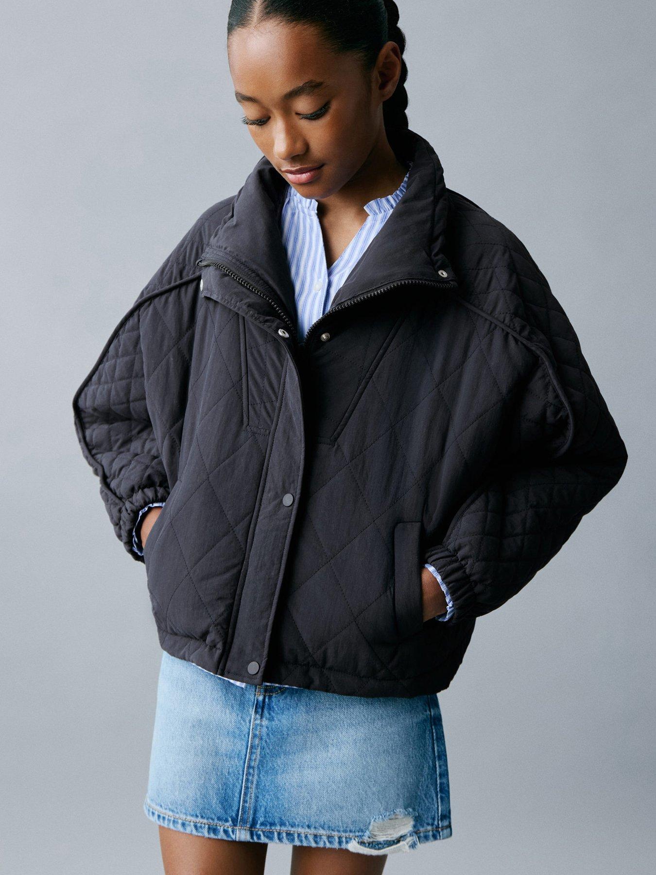 Image 1 of 5 of Mango Girls Oversized Jacket - Navy