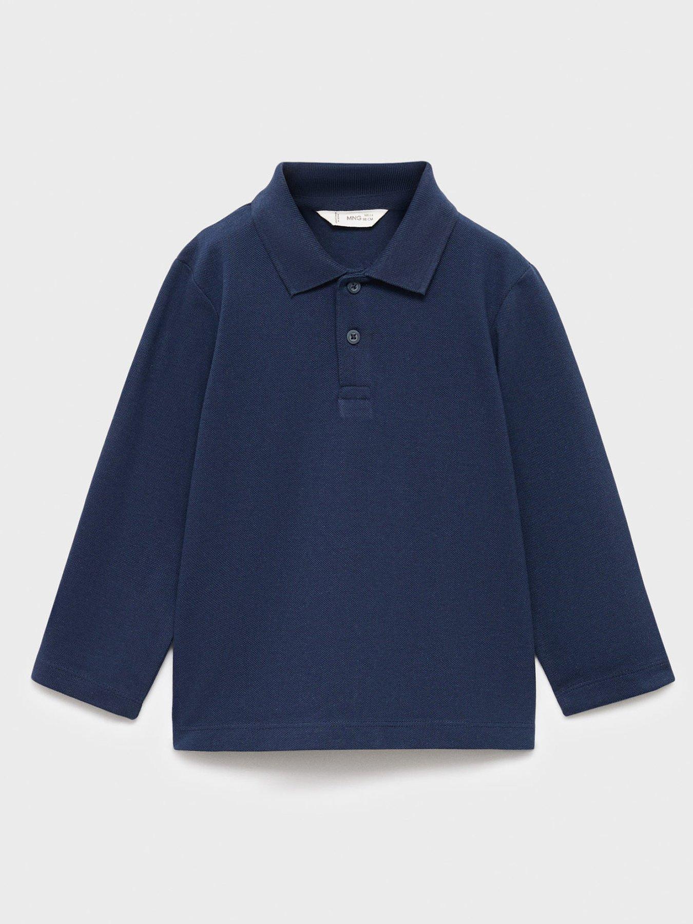 undefined Younger Boys Long Sleeve Polo - Navy