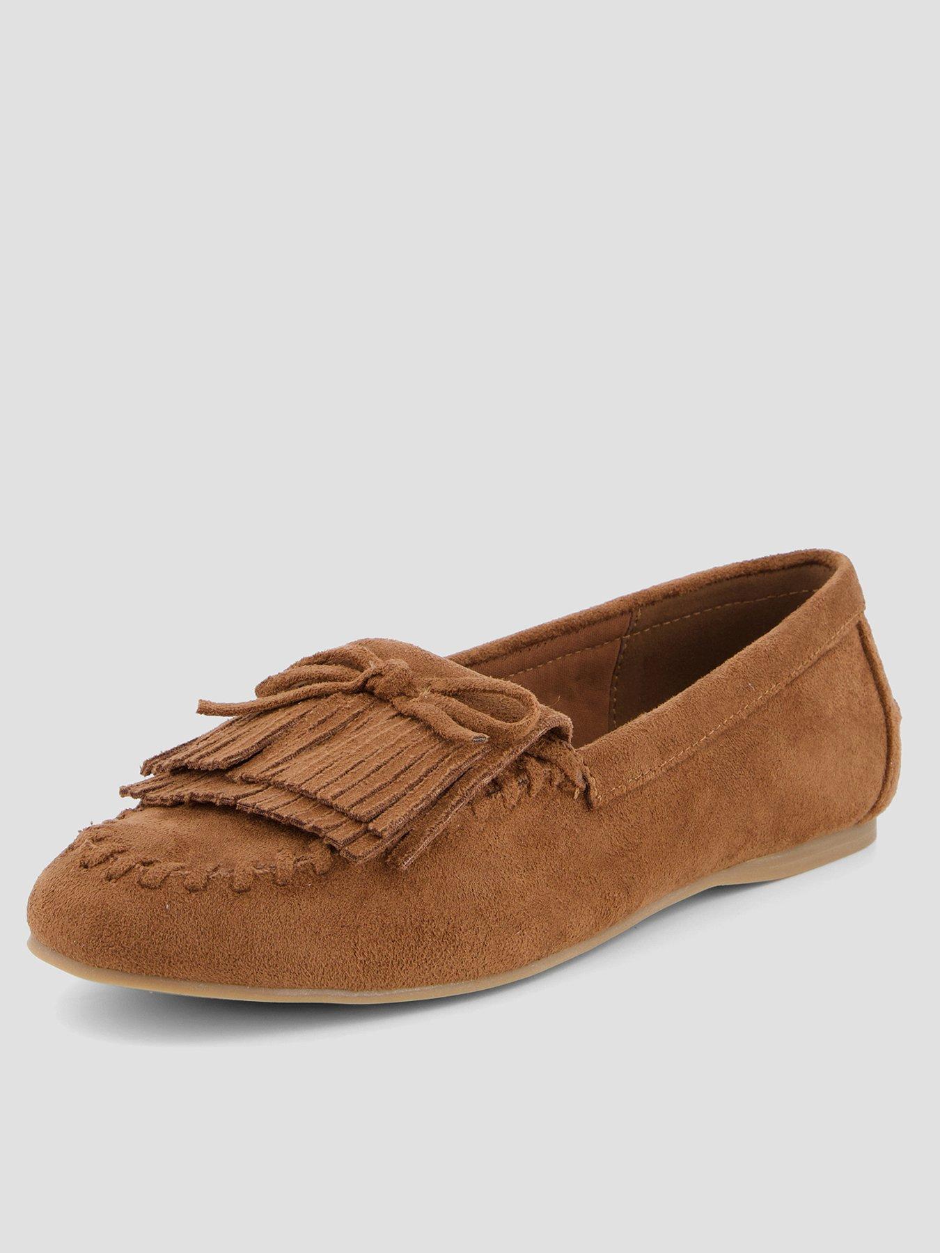 The Very Collection Tassel Moccasin Loafer Shoes - Brown