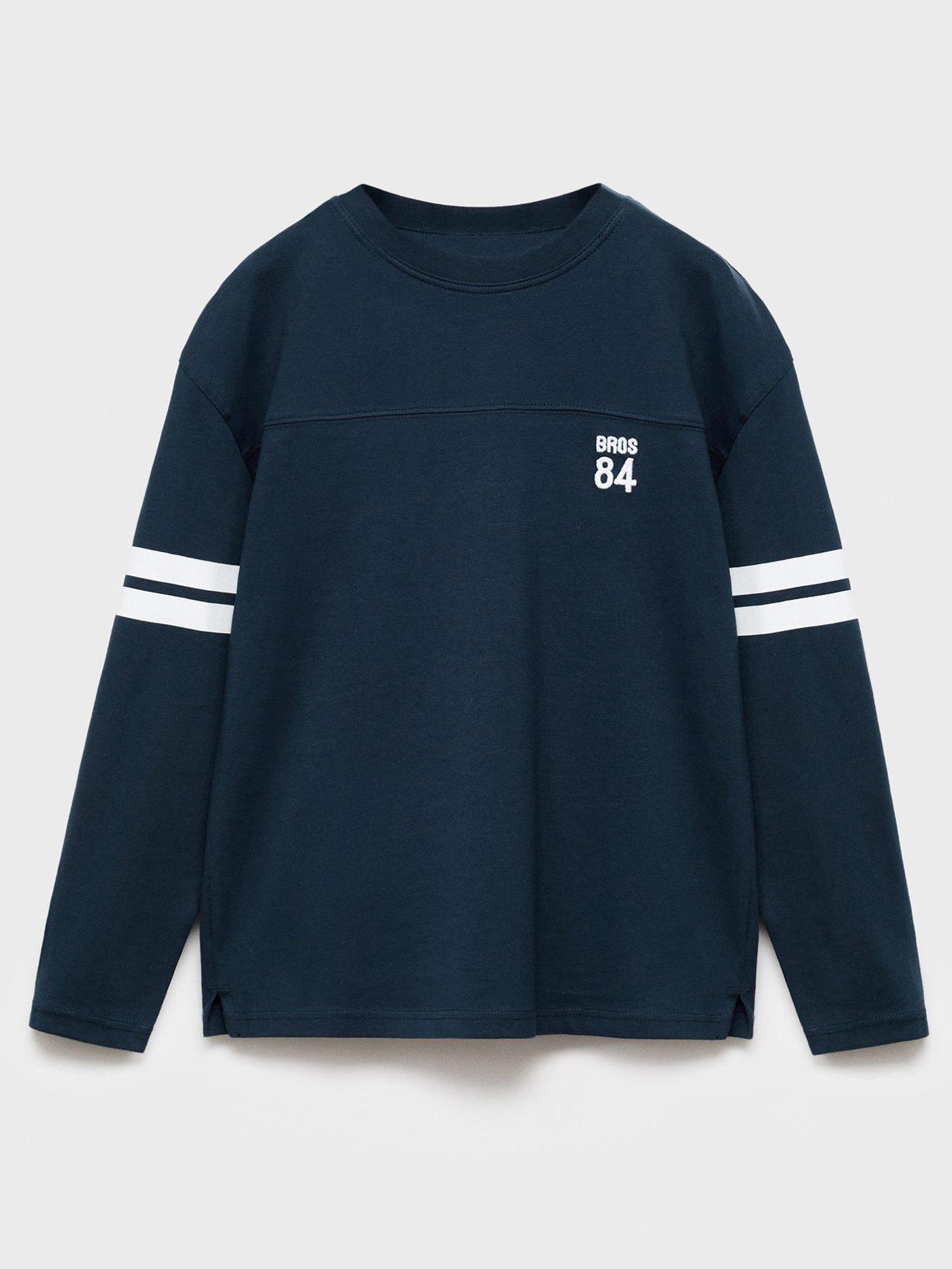 Mango Boys Varsity Long Sleeve T-Shirt - Navy
