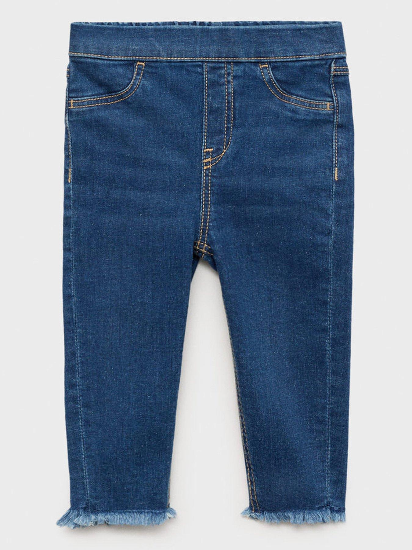 Mango Younger Girls Elasticated Waist Jeans - Dark Blue