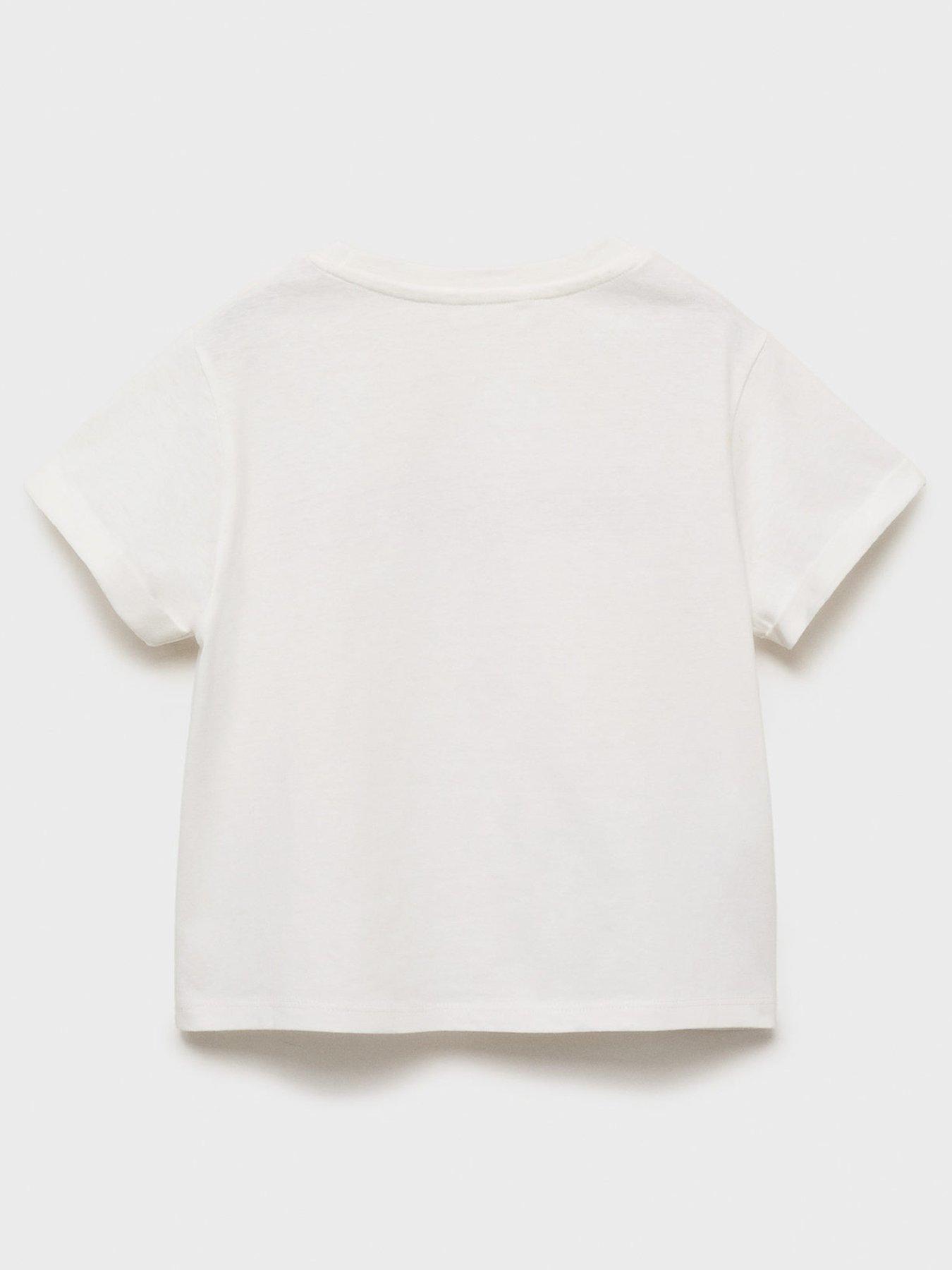 Image 2 of 4 of Mango Girls Inspire Short Sleeve T-Shirt - Light Cream