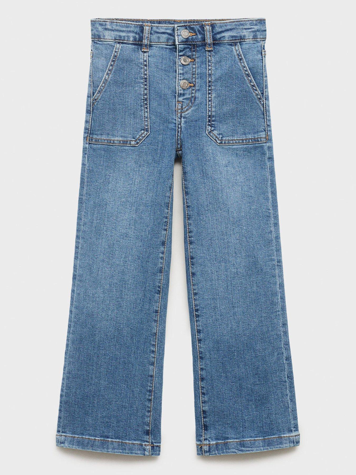 undefined Girls Wide Leg Jeans - Blue