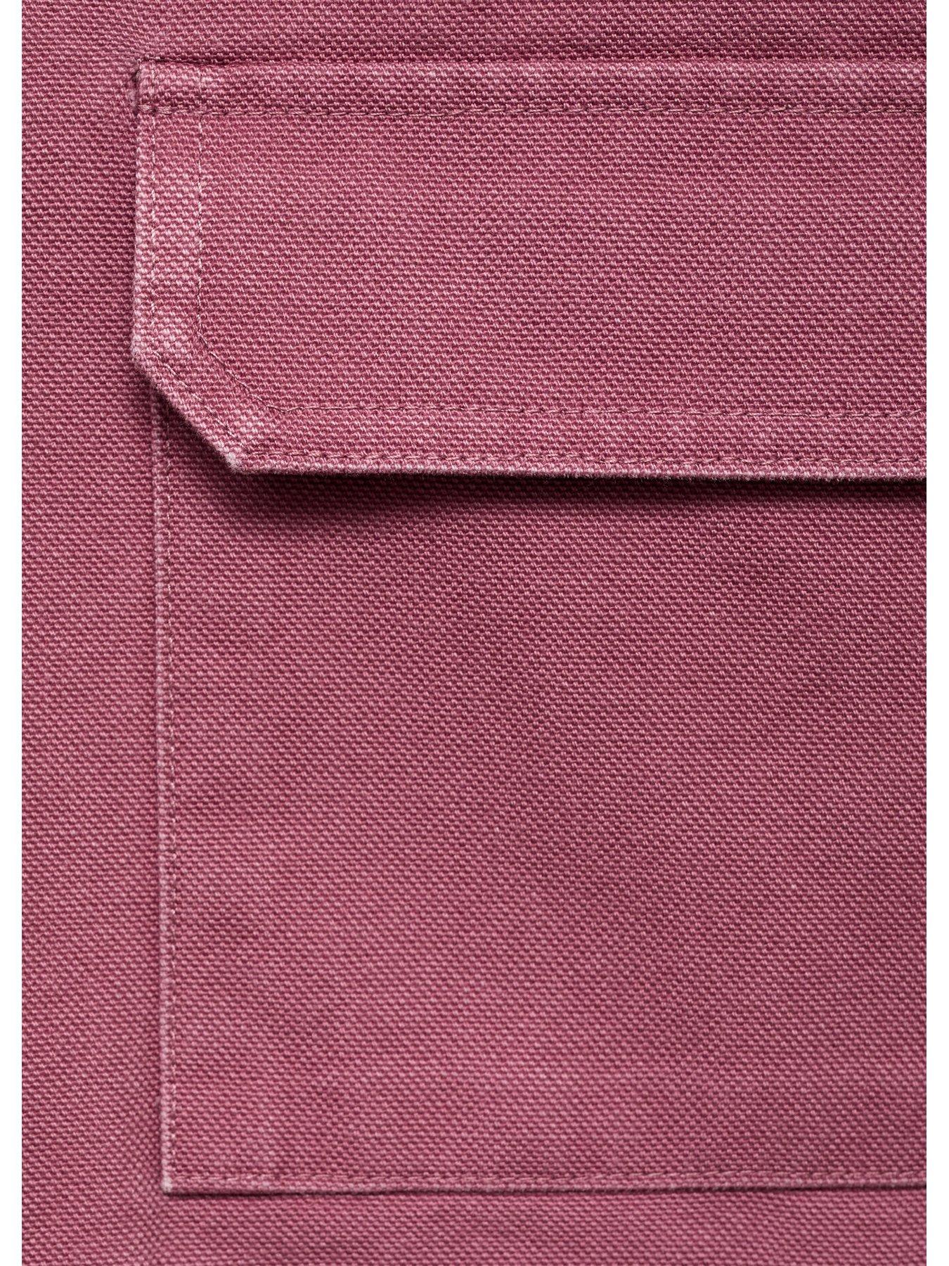 Image 3 of 4 of Mango Girls Contrast Collar Denim Jacket - Dark Pink