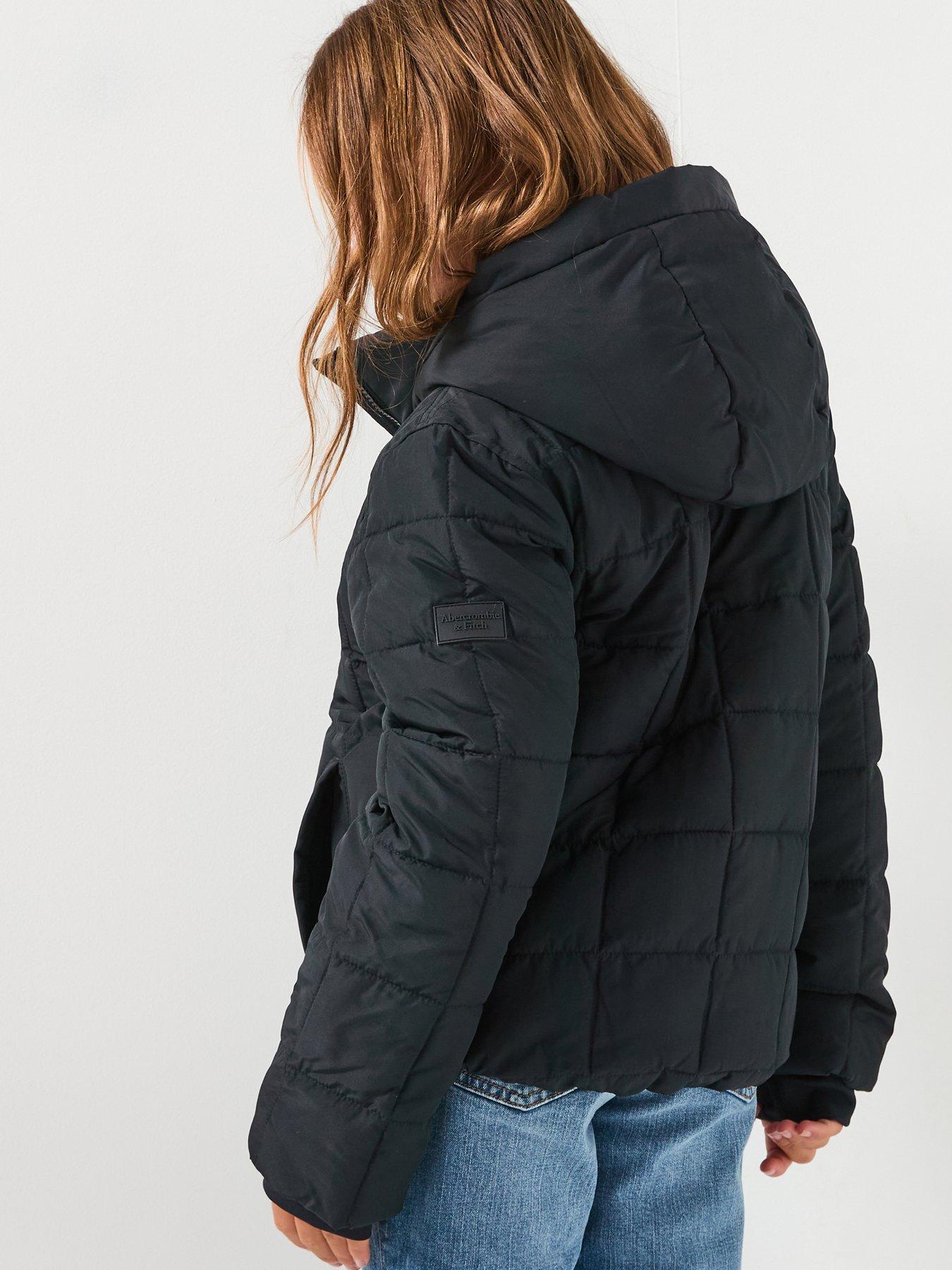 Image 2 of 6 of Abercrombie & Fitch Girls Midweight Padded Jacket - Black