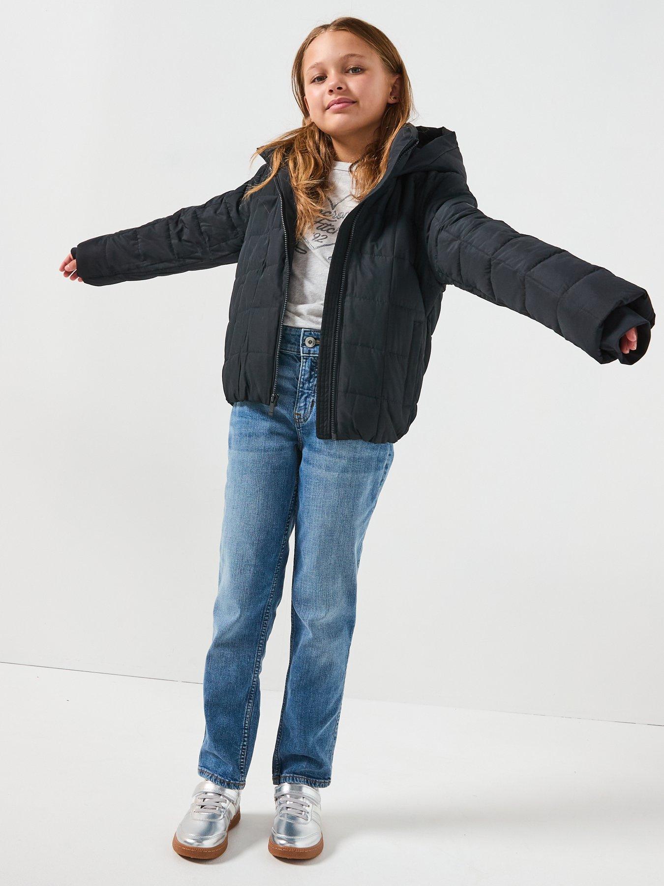 Image 3 of 6 of Abercrombie & Fitch Girls Midweight Padded Jacket - Black