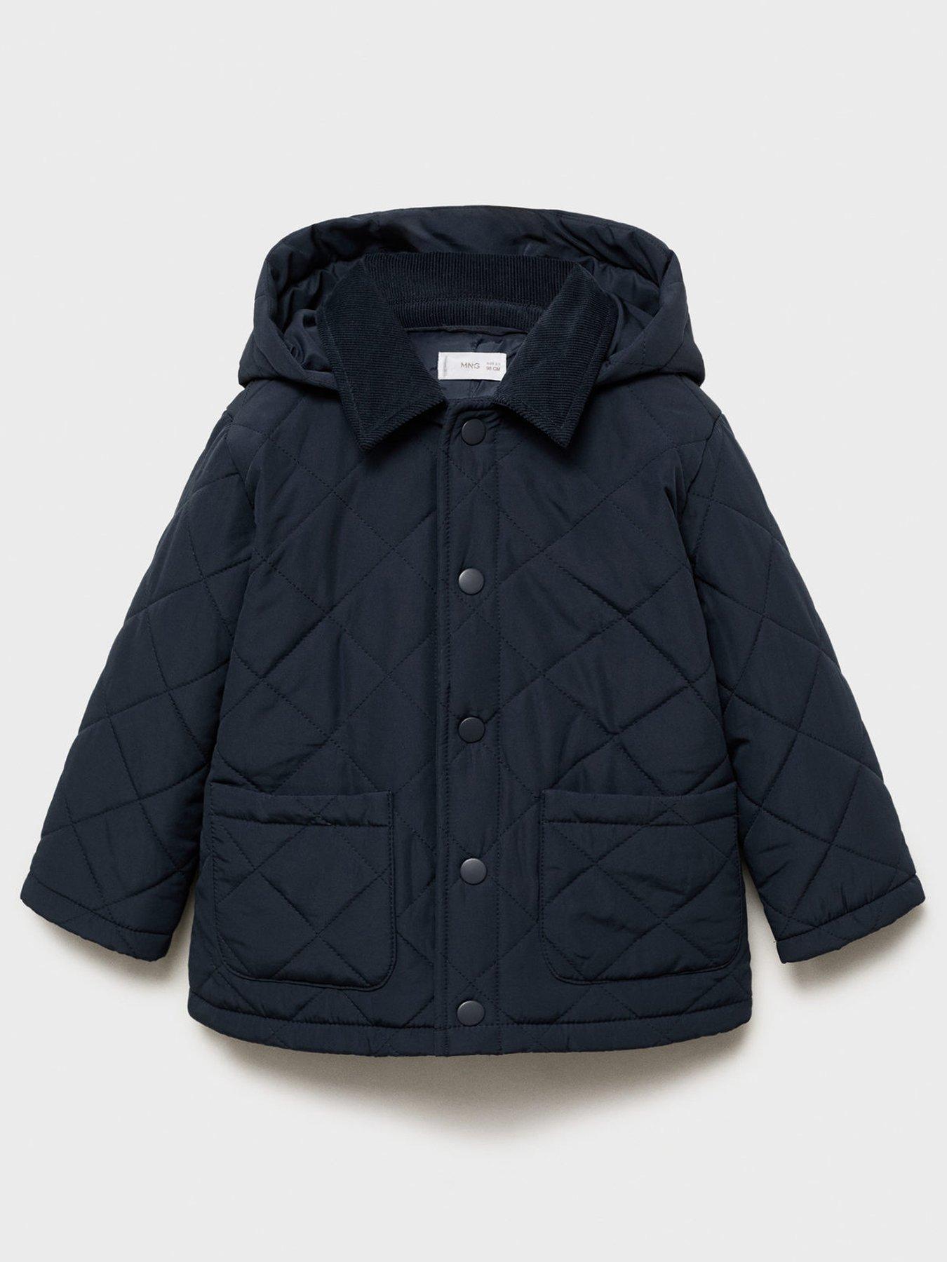 undefined Younger Boys Quilted Coat - Navy