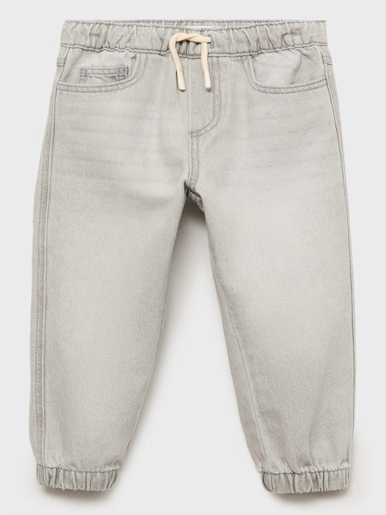 undefined Younger Boys Denim Joggers - Grey