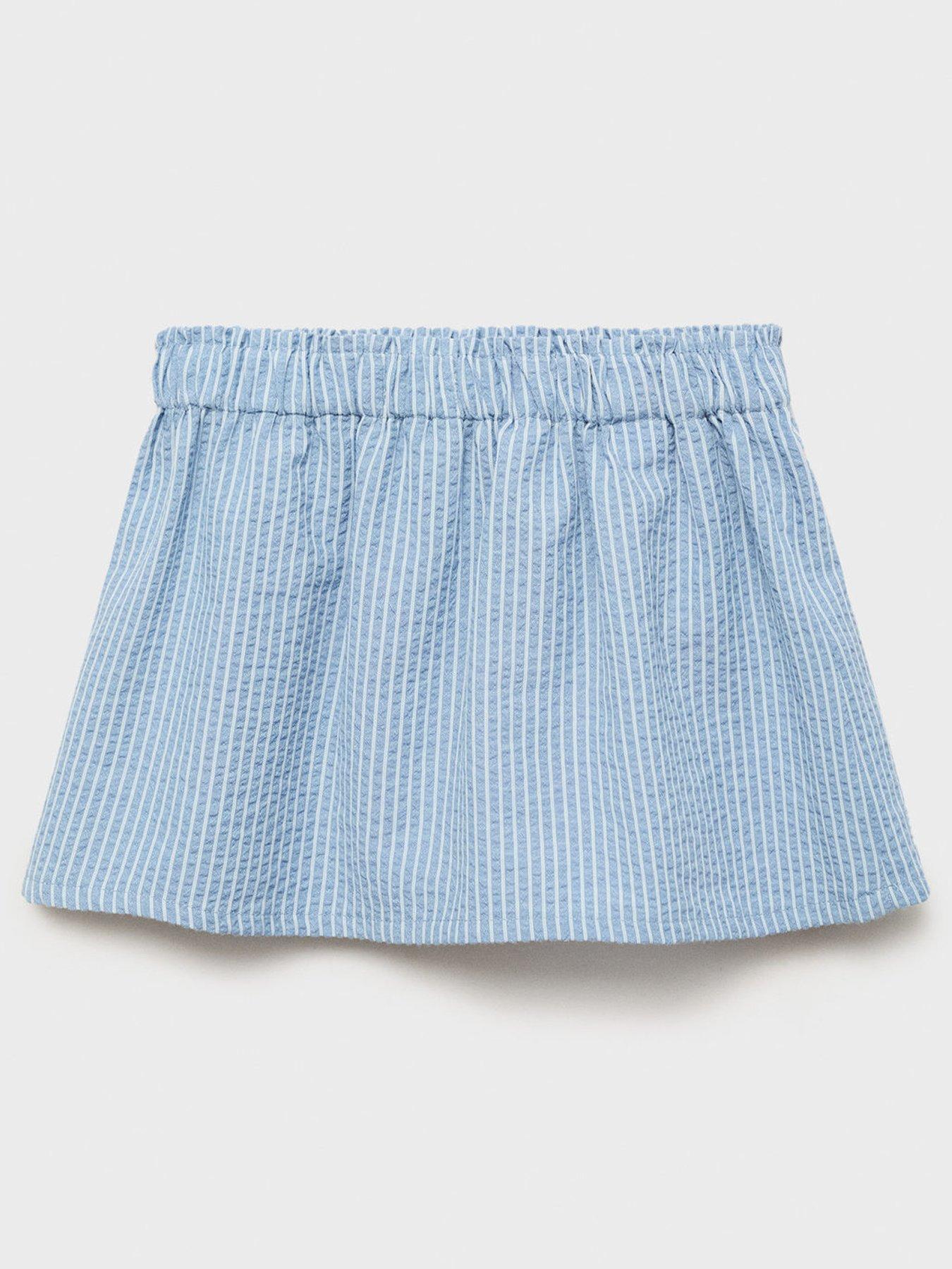 Image 2 of 4 of Mango Younger Girls Stripe Co-Ord Skirt - Blue