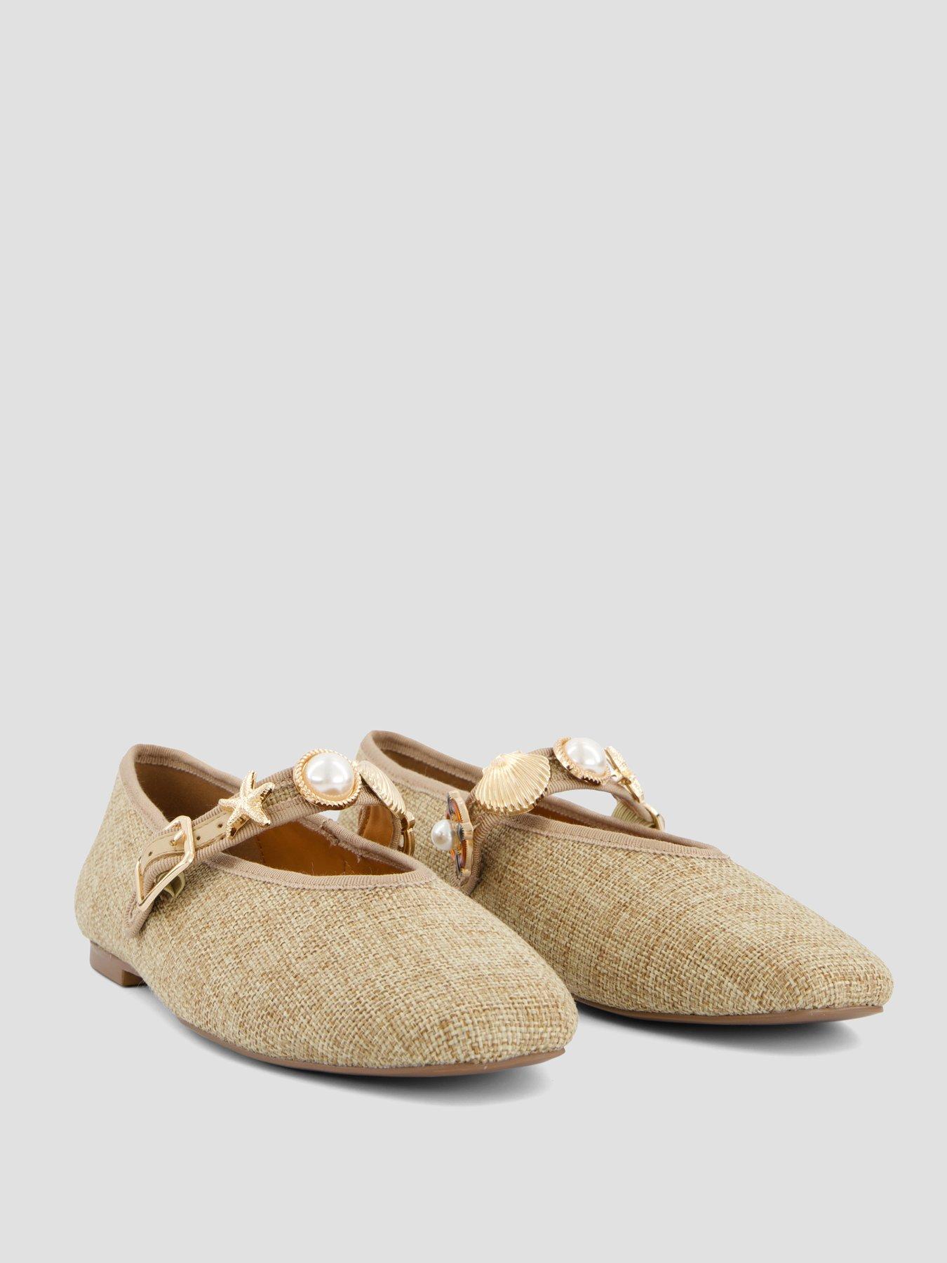 Image 6 of 7 of The Very Collection Beaded Ballet Flat Shoe- Natural&nbsp;