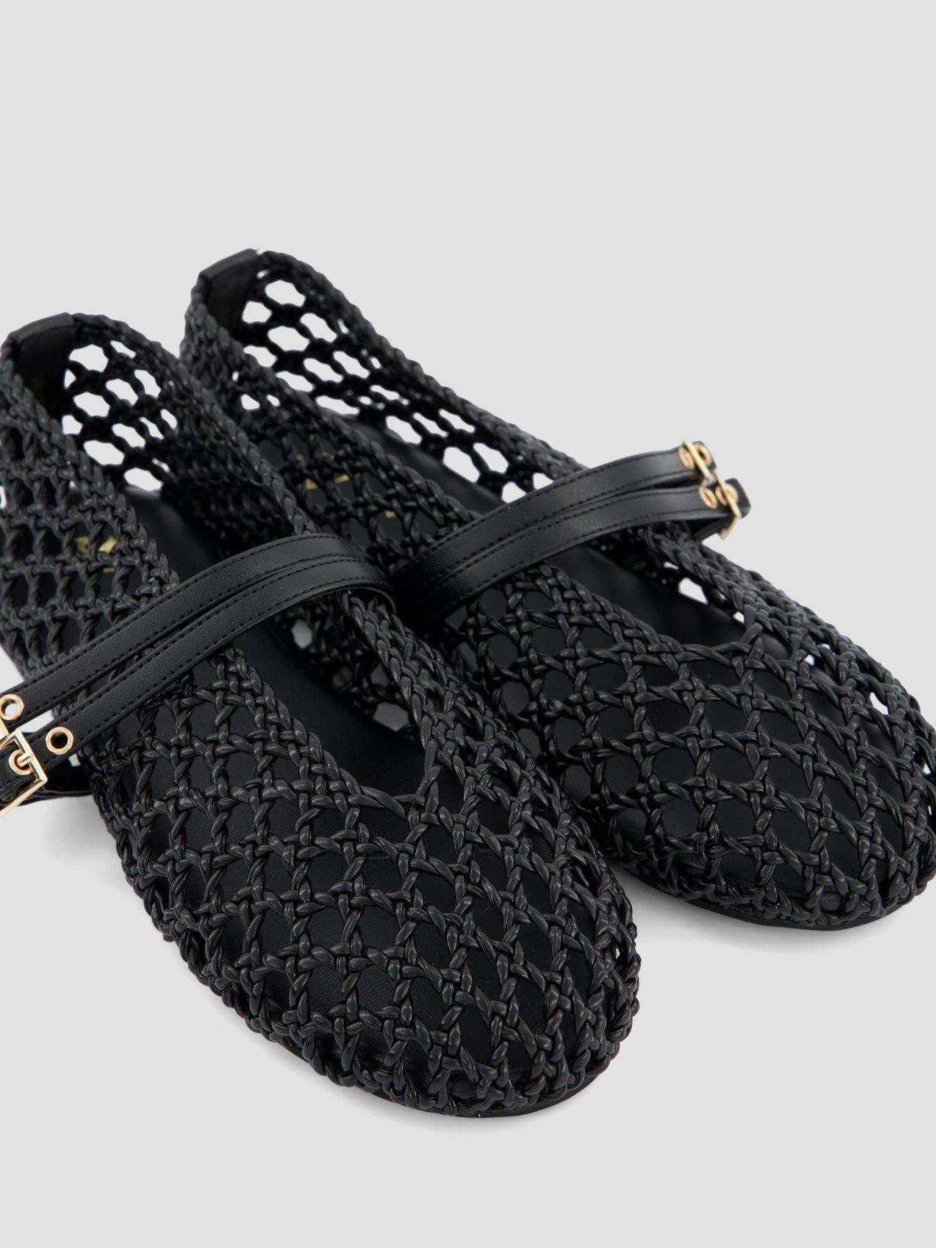 Image 5 of 7 of The Very Collection Extra Wide Woven Ballet Flat Shoe - Black