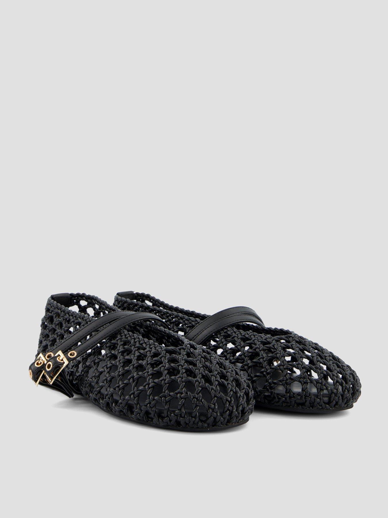 Image 6 of 7 of The Very Collection Extra Wide Woven Ballet Flat Shoe - Black
