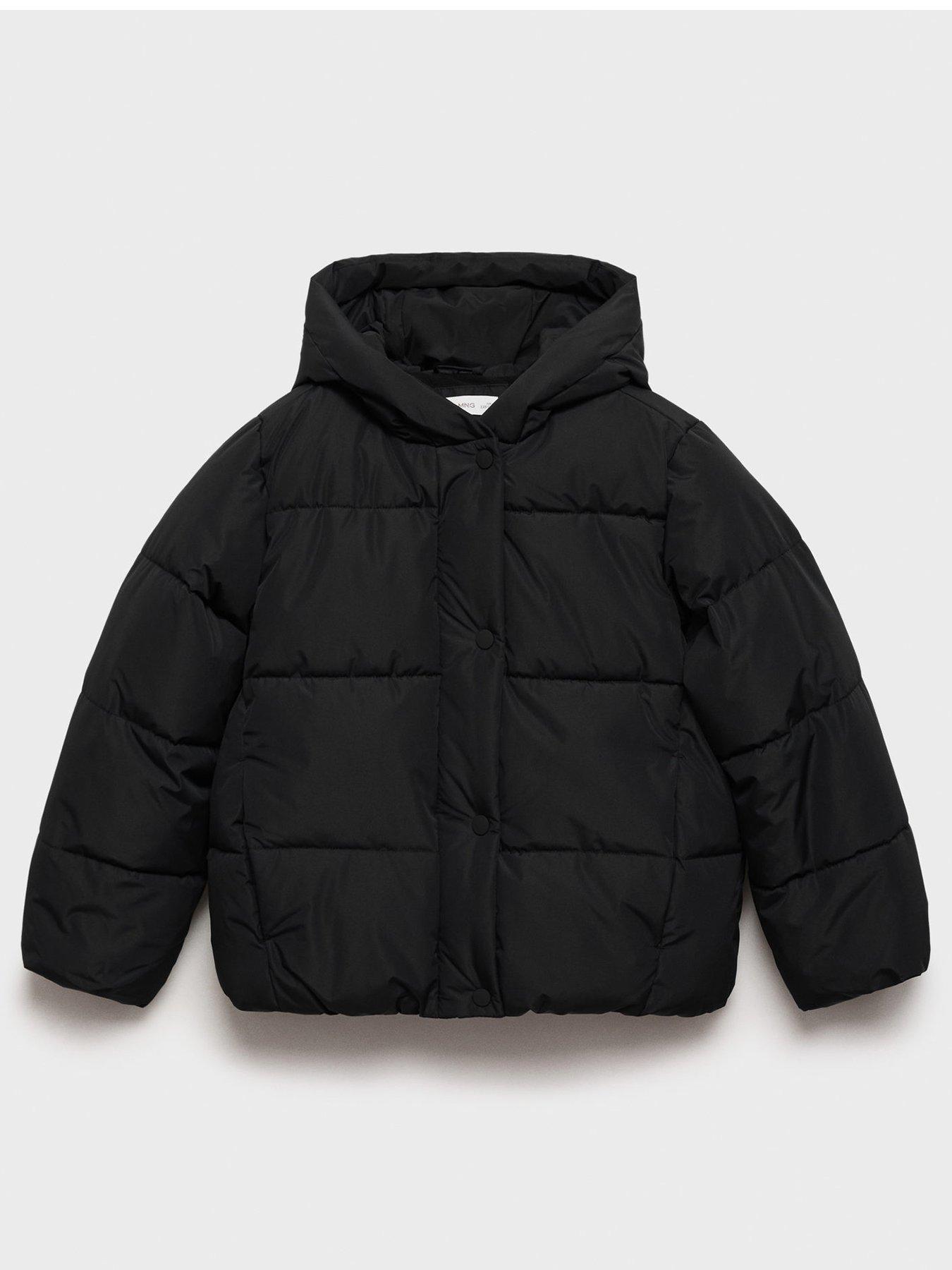 Mango Girls Padded Coat - Black