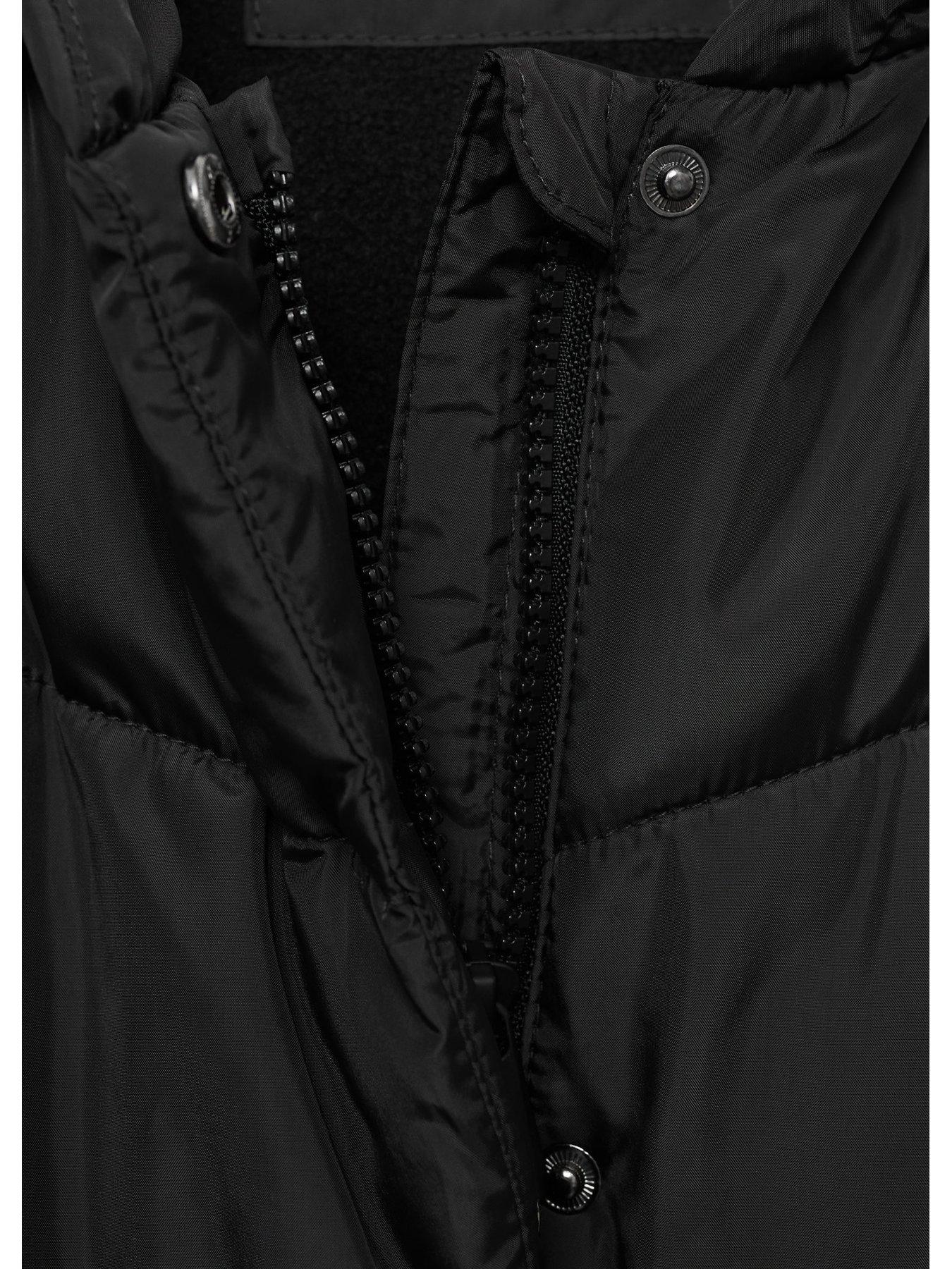 Image 4 of 4 of Mango Girls Padded Longline Coat - Black