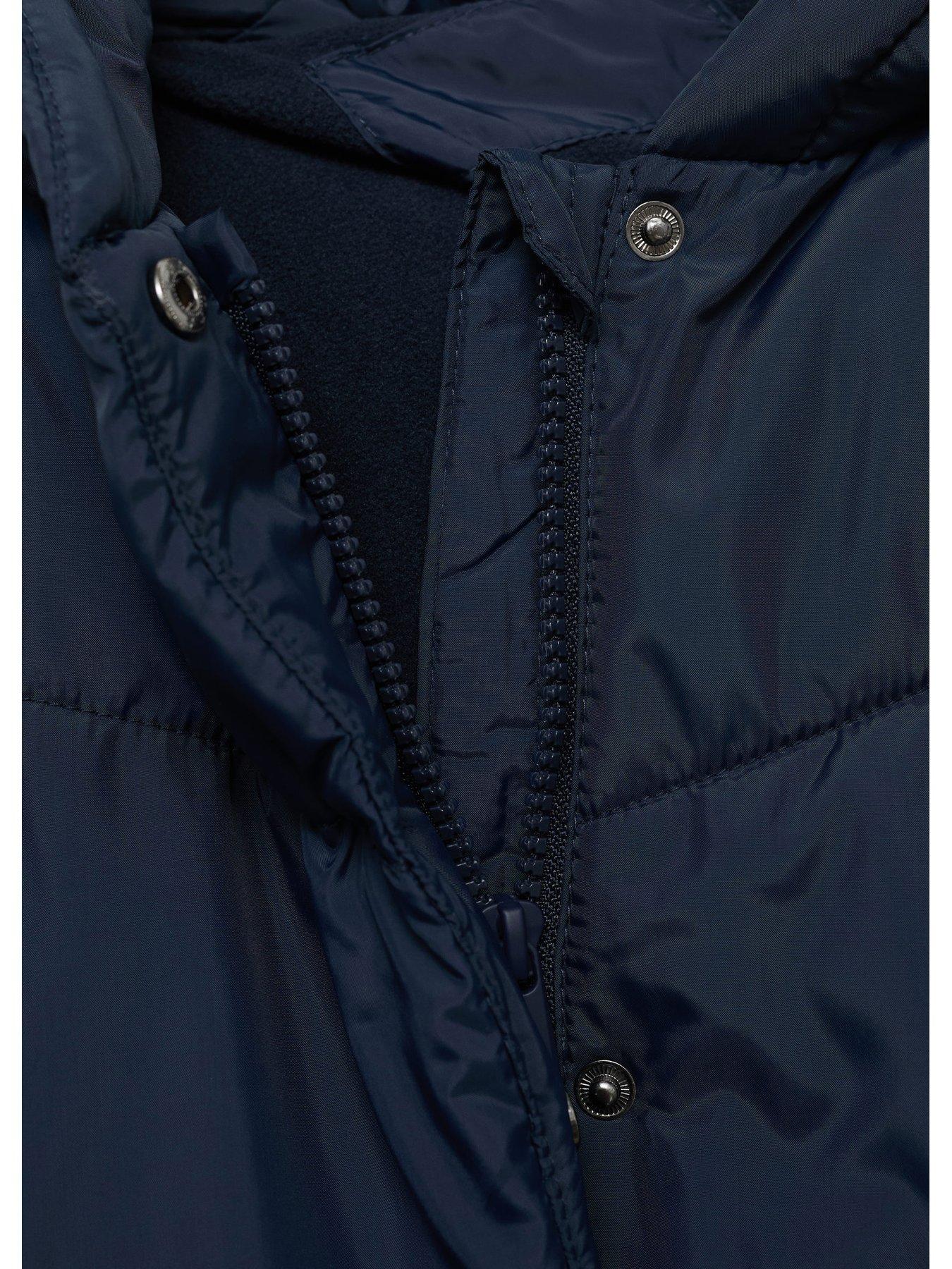 Image 4 of 4 of Mango Girls Padded Longline Coat - Navy