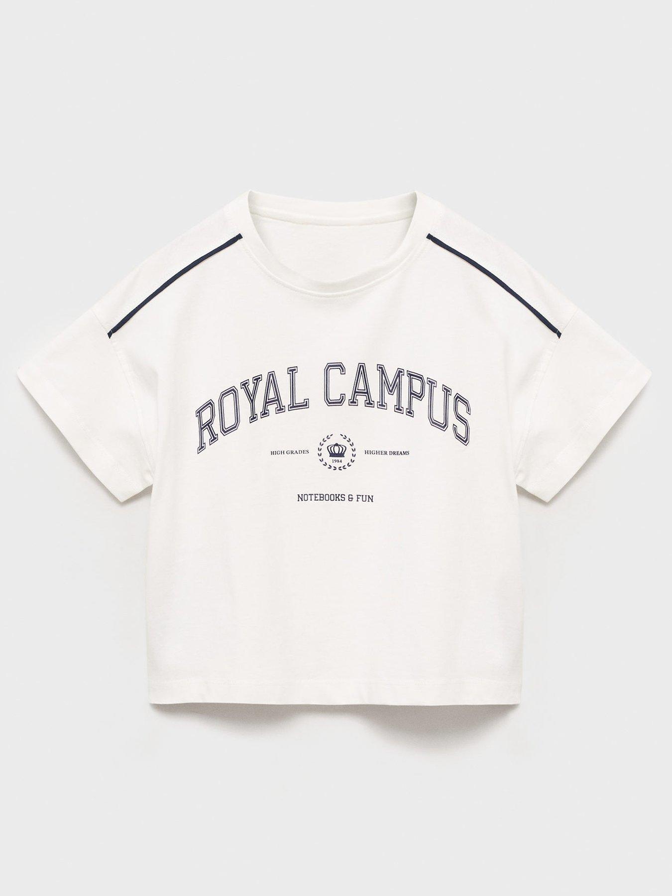 Mango Girls Collegiate Short Sleeve Tshirt - White