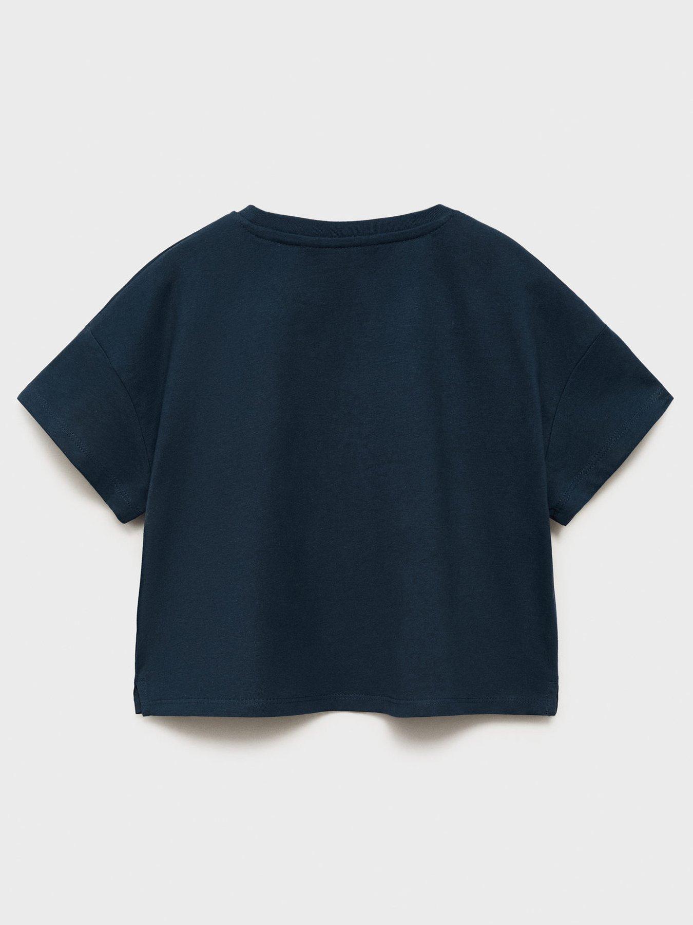 Mango Girls Boston Short Sleeve Tshirt - Navy | Very