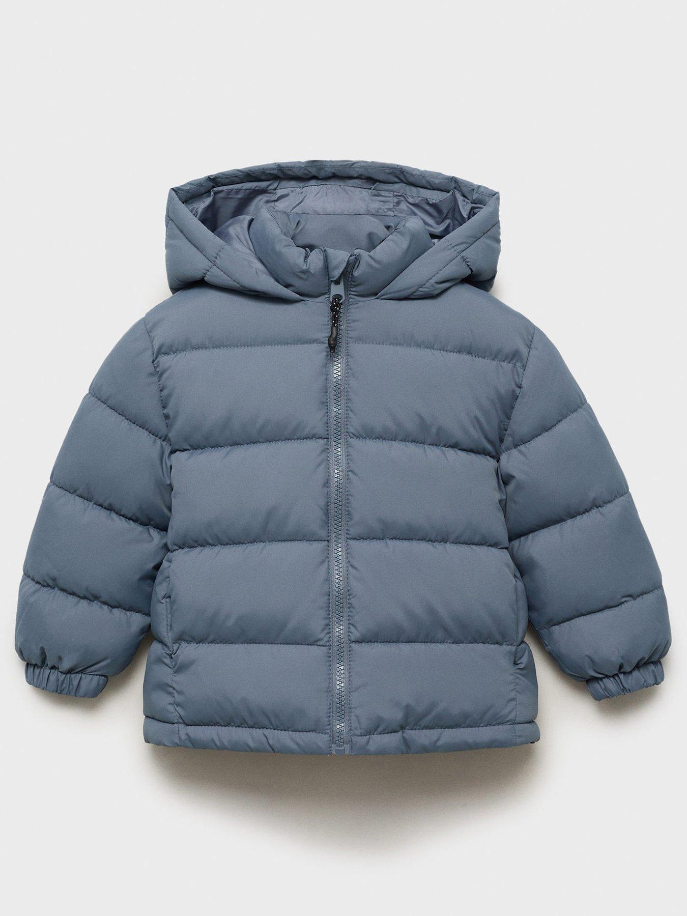undefined Younger Boys Padded Hooded Coat - Blue