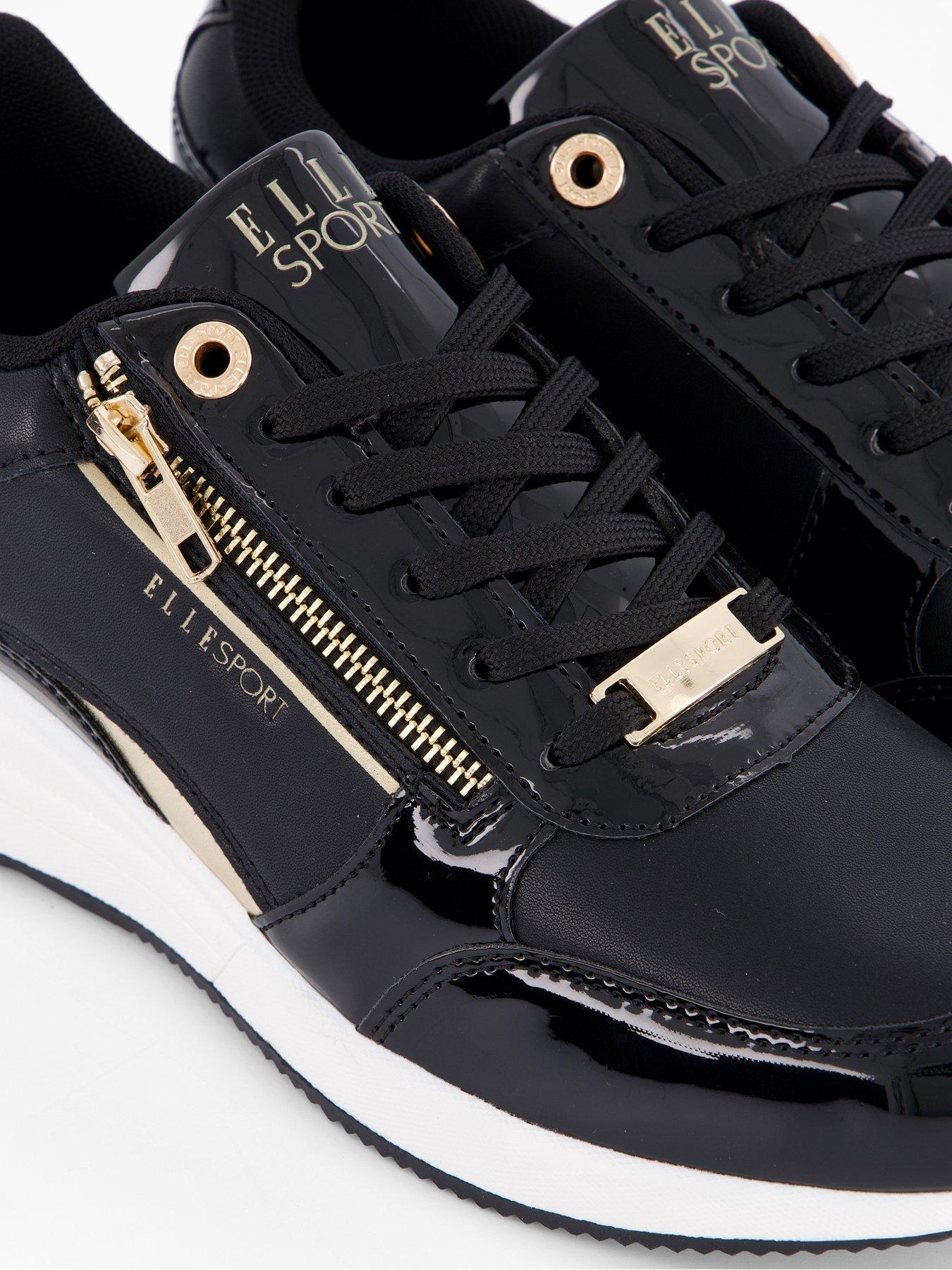 Image 6 of 7 of Elle Sport Elle Sports Lace Up Wedge Trainer - Black