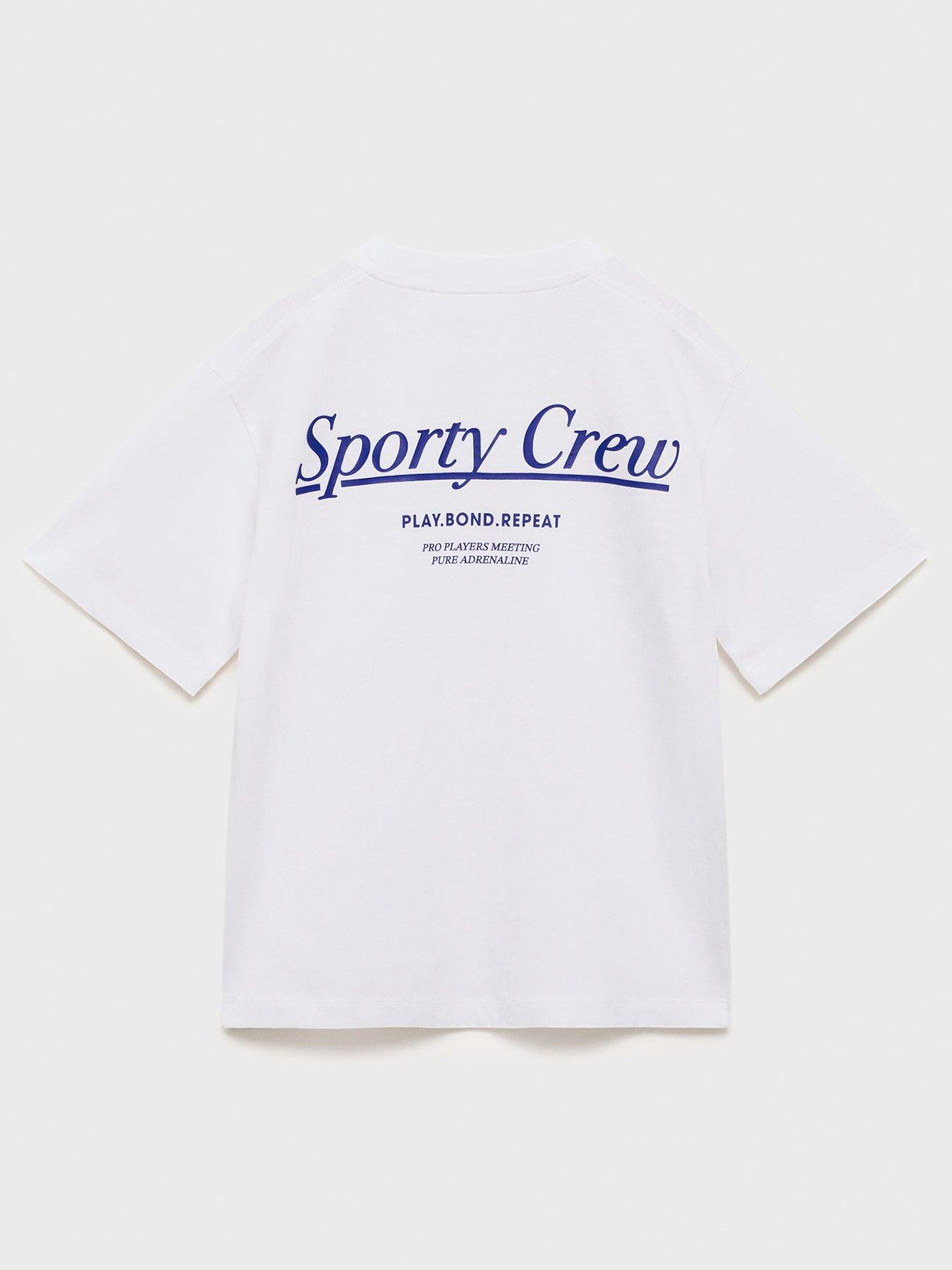 undefined Boys Sporty Back Print Short Sleeve T-shirt - White