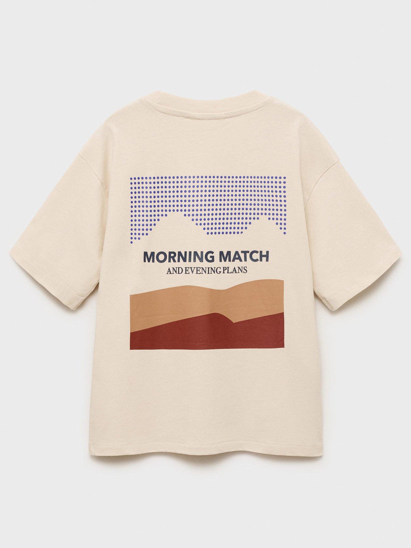 Mango Boys Morning Back Print Short Sleeve T-shirt - Beige