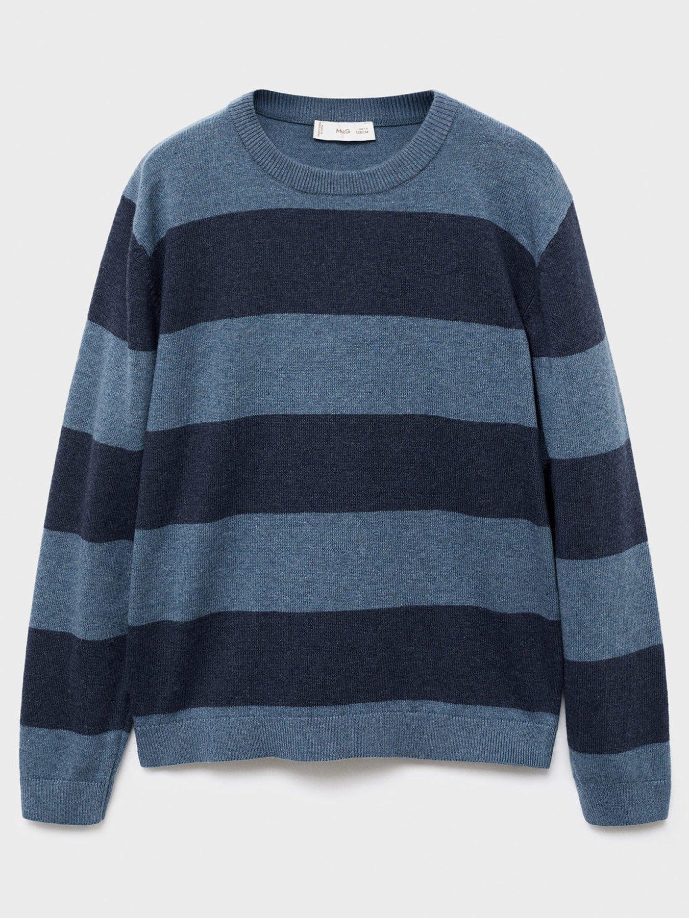 undefined Boys Striped Knitted Jumper - Blue
