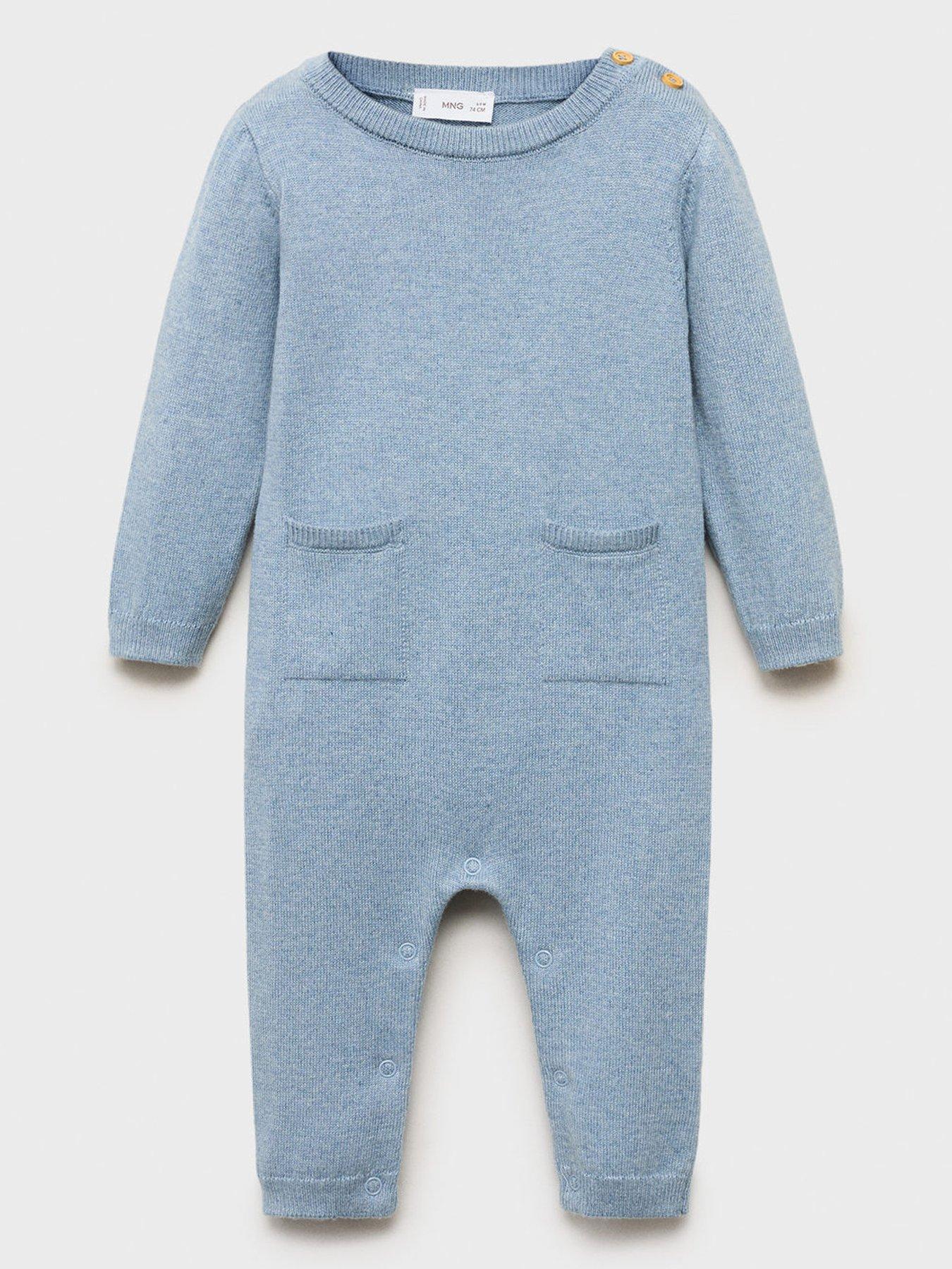 undefined Baby Boys Knitted Romper - Blue