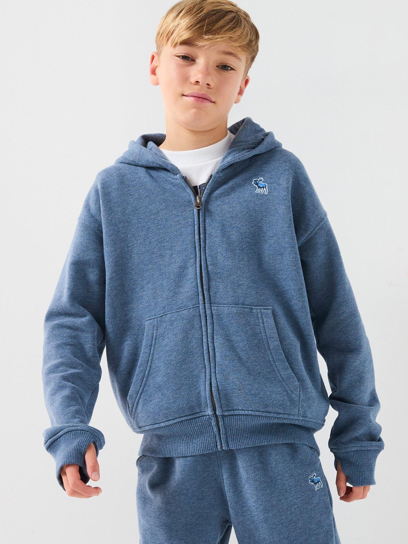 Abercrombie & Fitch Boys Essentials Full Zip Hoodie - Blue
